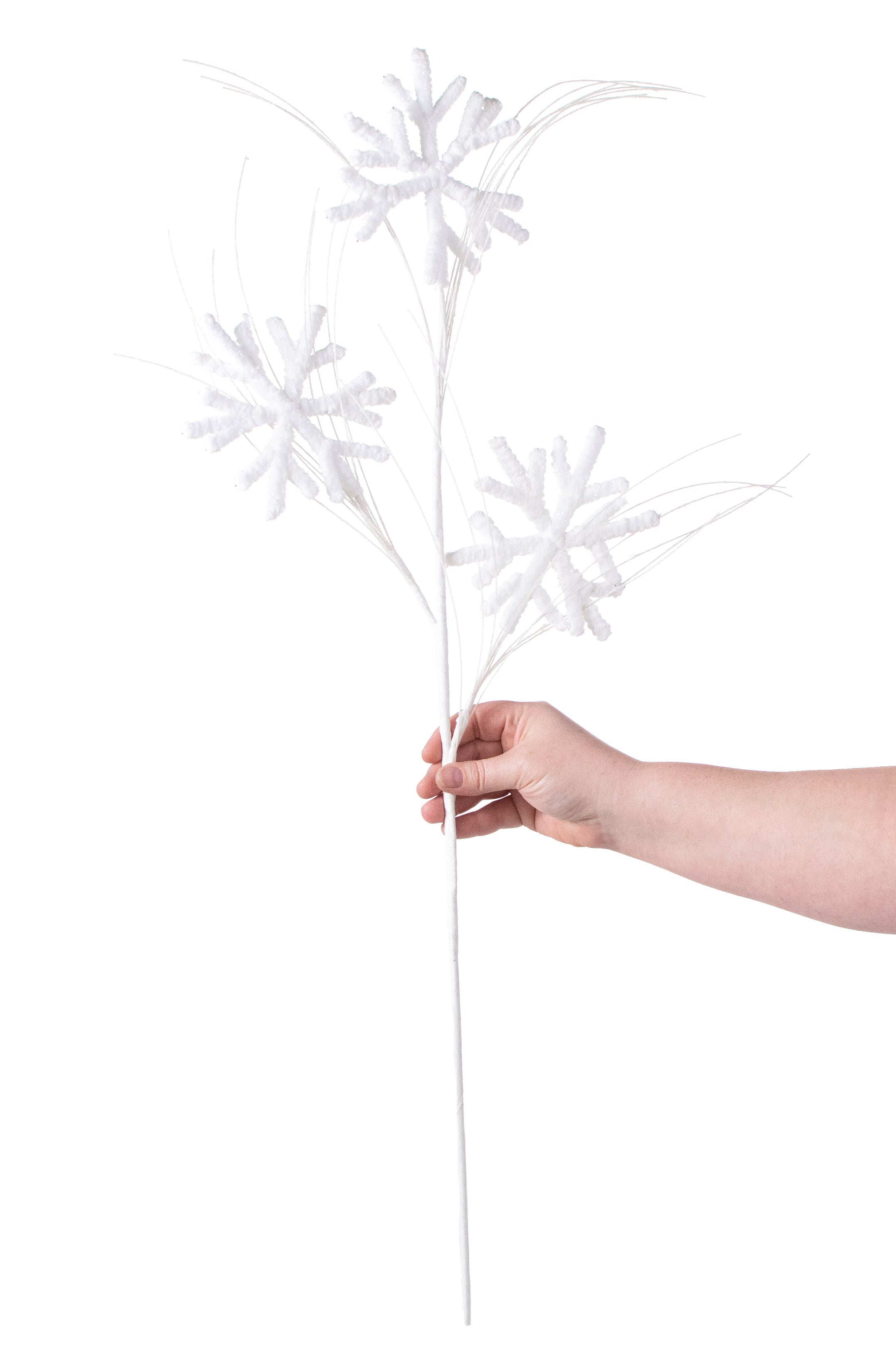 31" Flocked Snowflake Spray detail photo 3