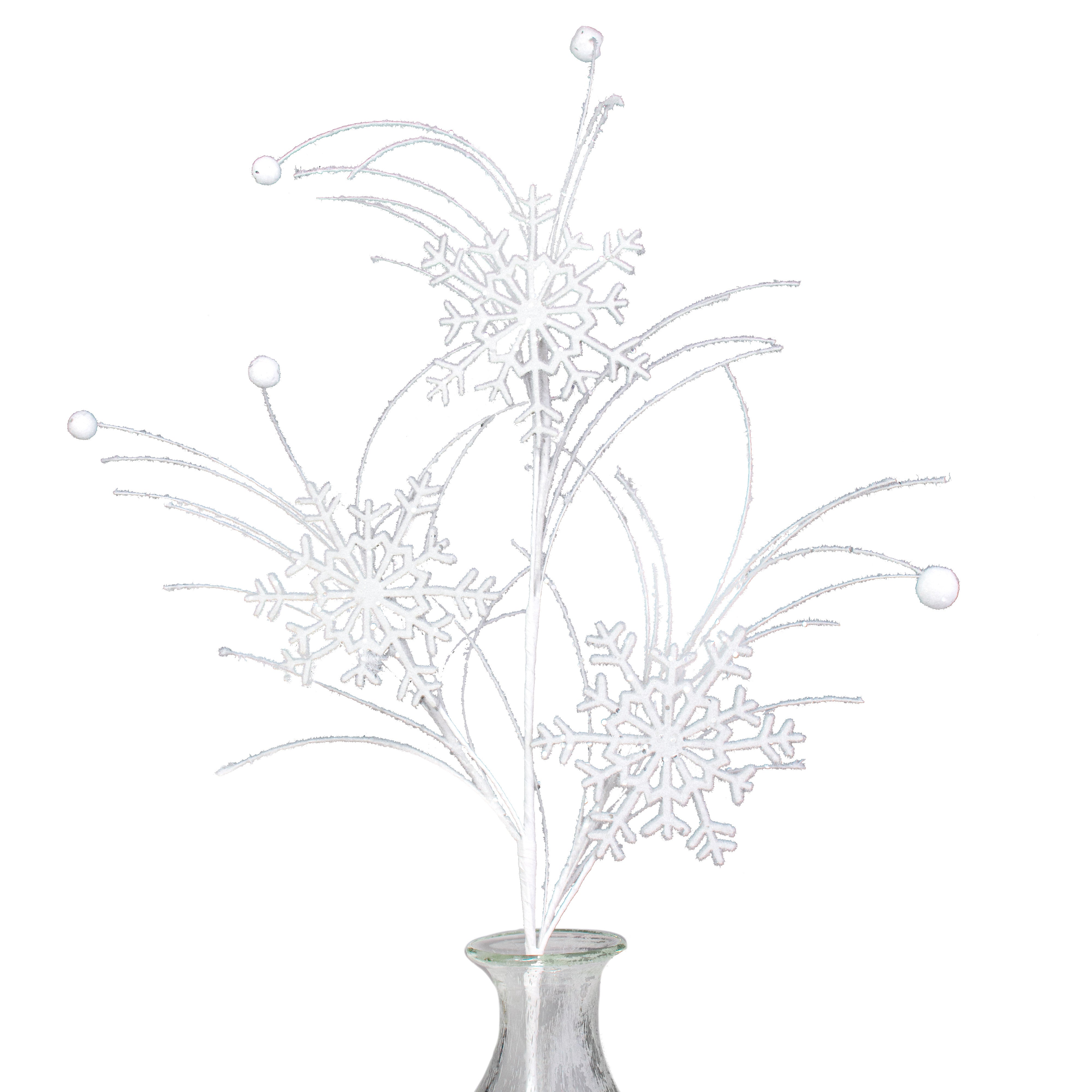 28" Flocked Snowflake Spray Item Number: 84614SNOW