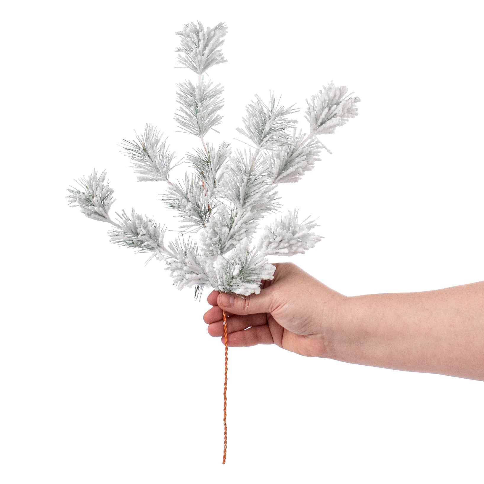 17" Flocked Split Pine Spray detail photo 3
