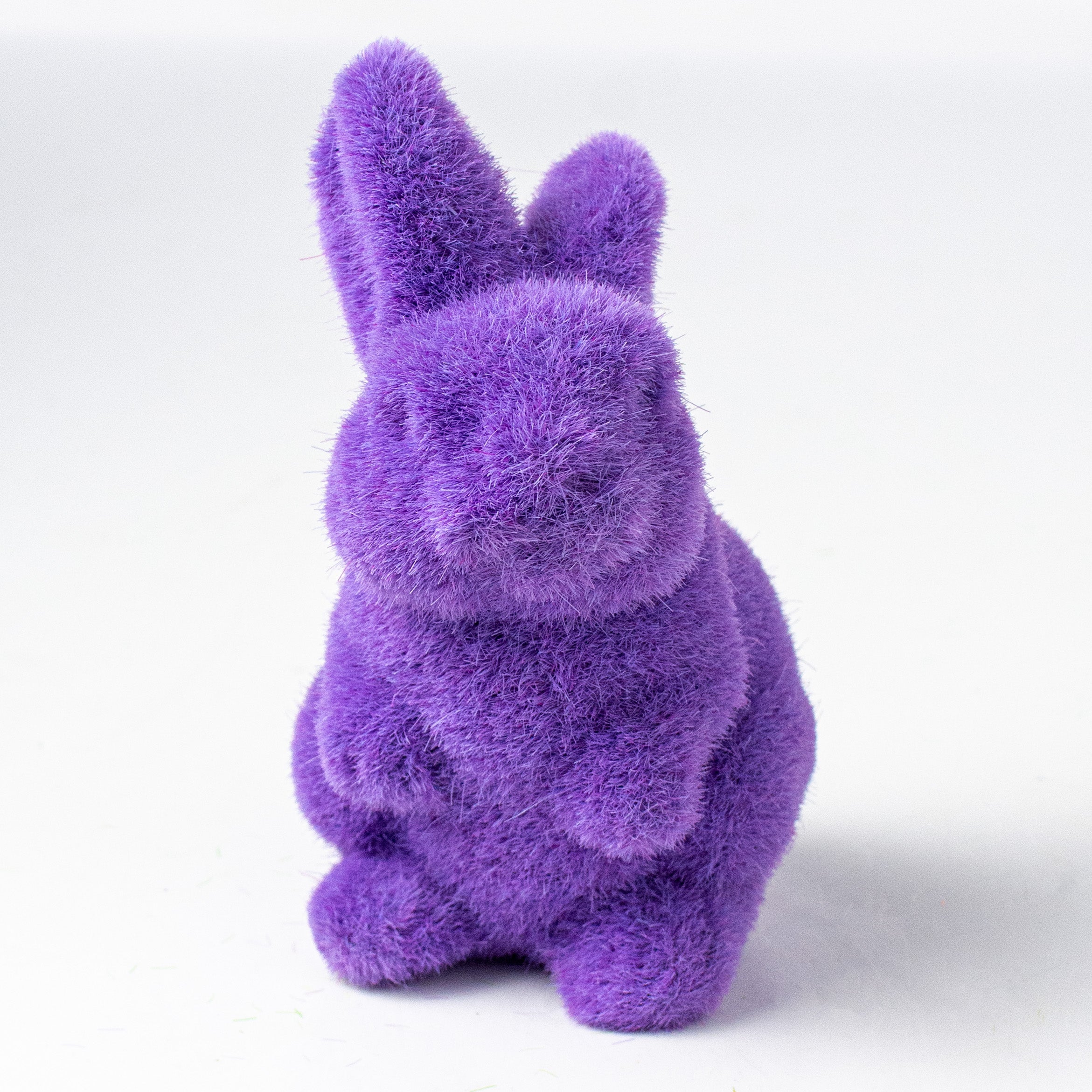 6" Flocked Standing Rabbit: Lavender detail photo 3