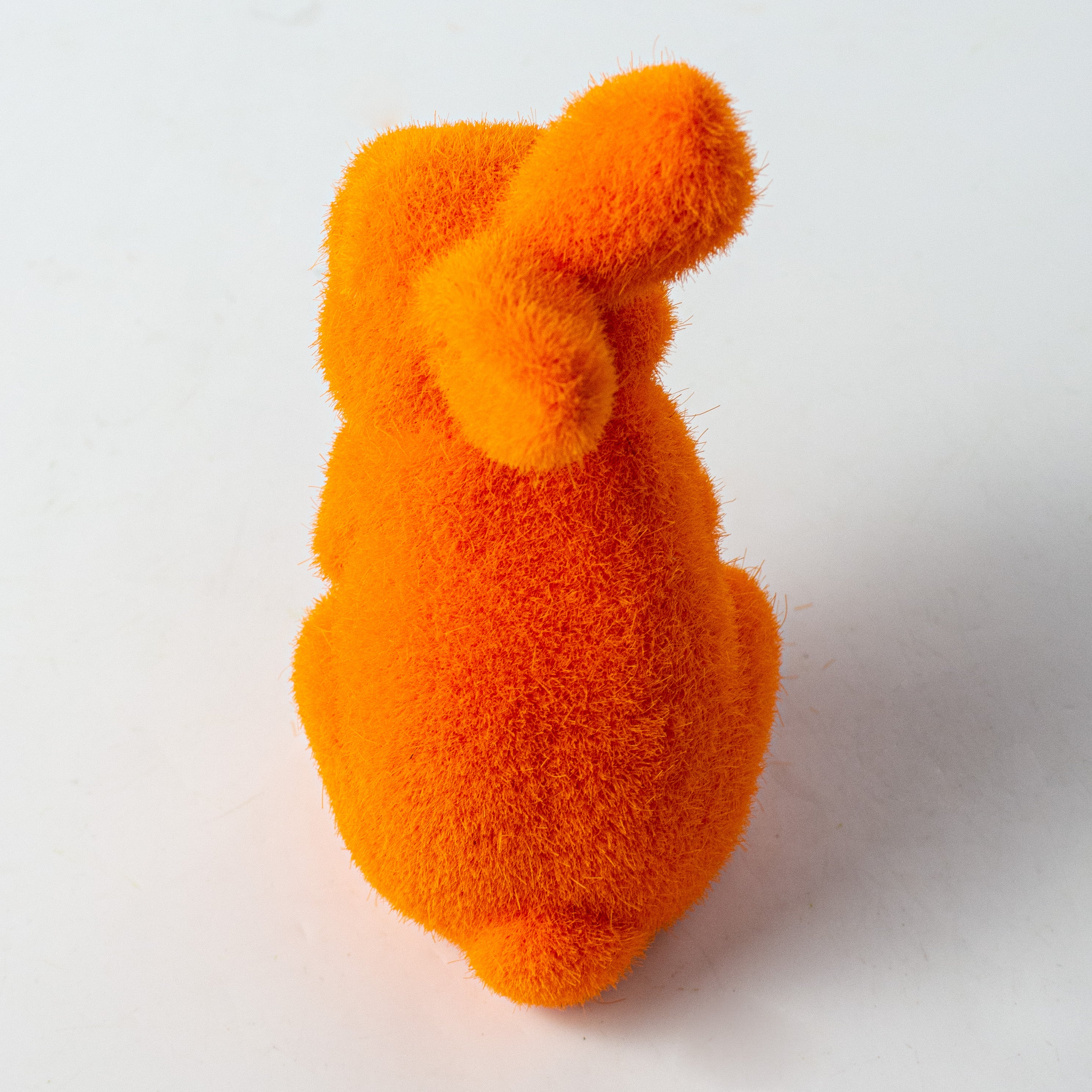 6" Flocked Standing Rabbit: Orange detail photo 4
