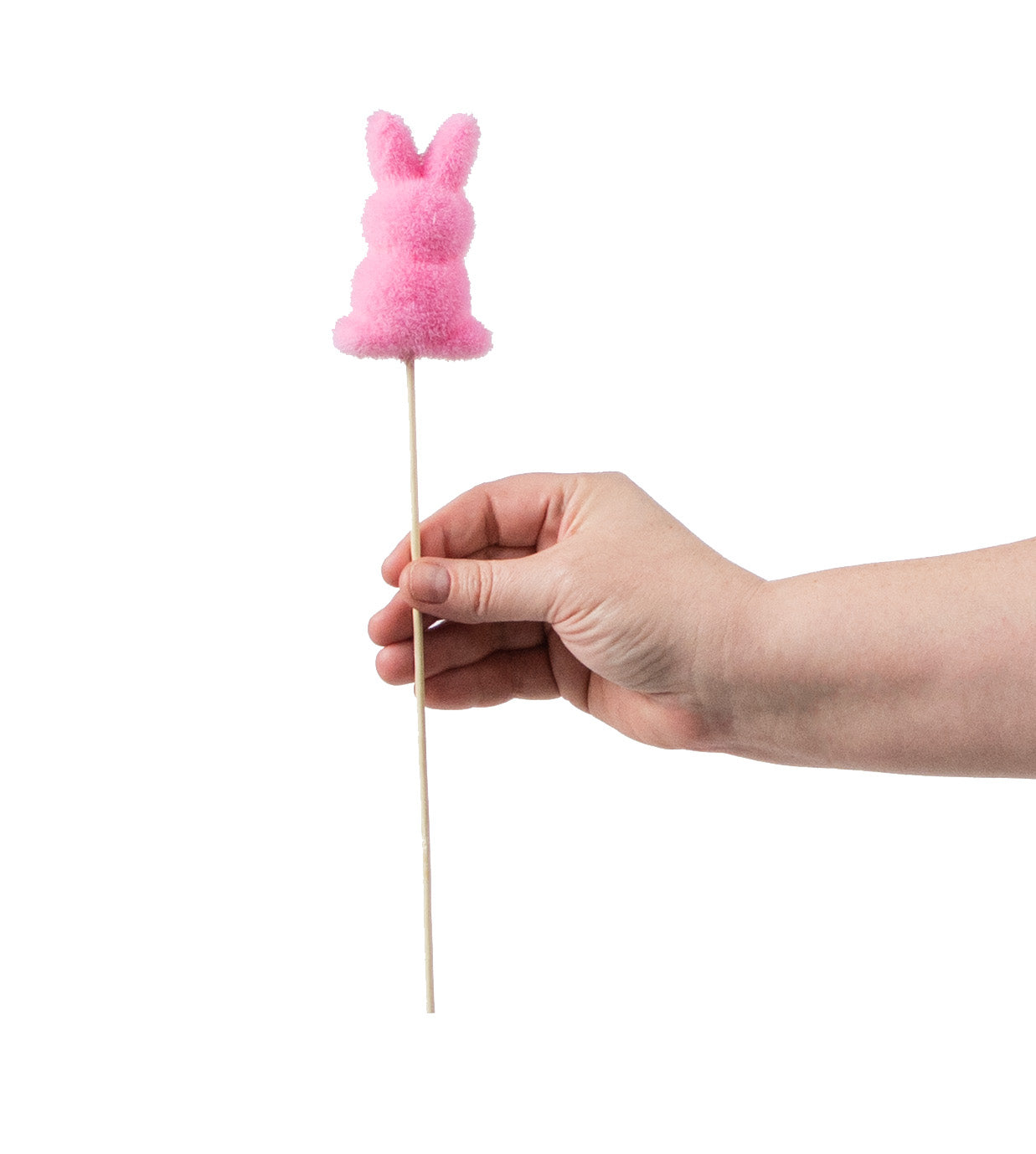 12" Flocked Standing Rabbit Pick: Pink detail photo 3