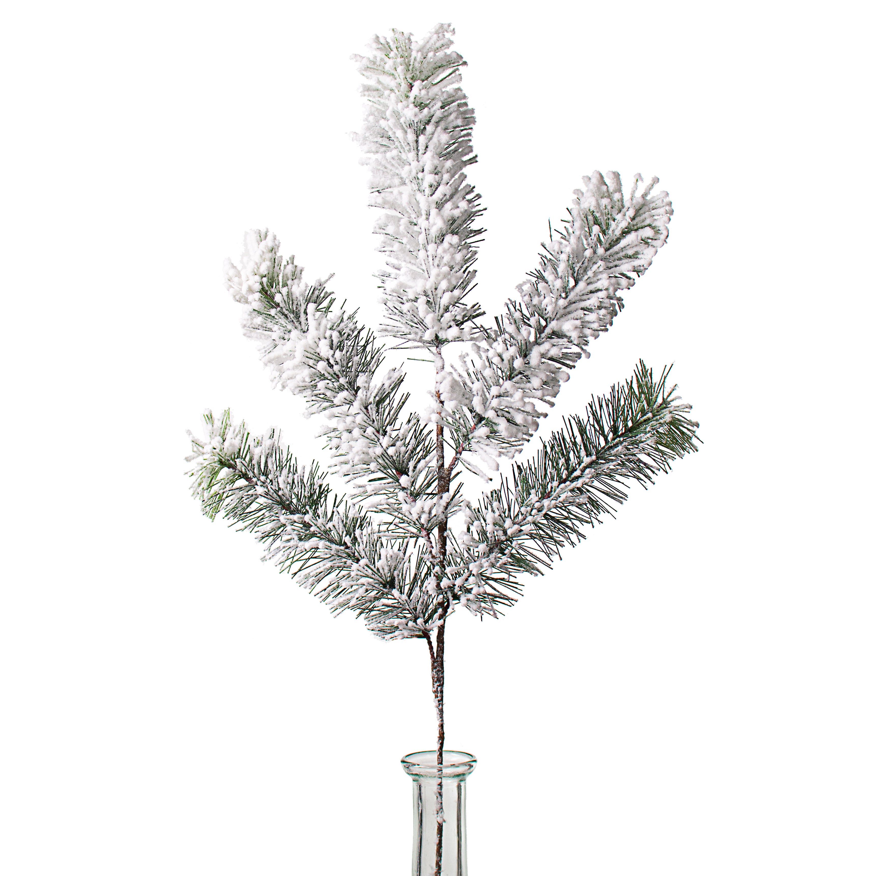 21" Flocked Stiff Pine Pick Item Number: XV7953