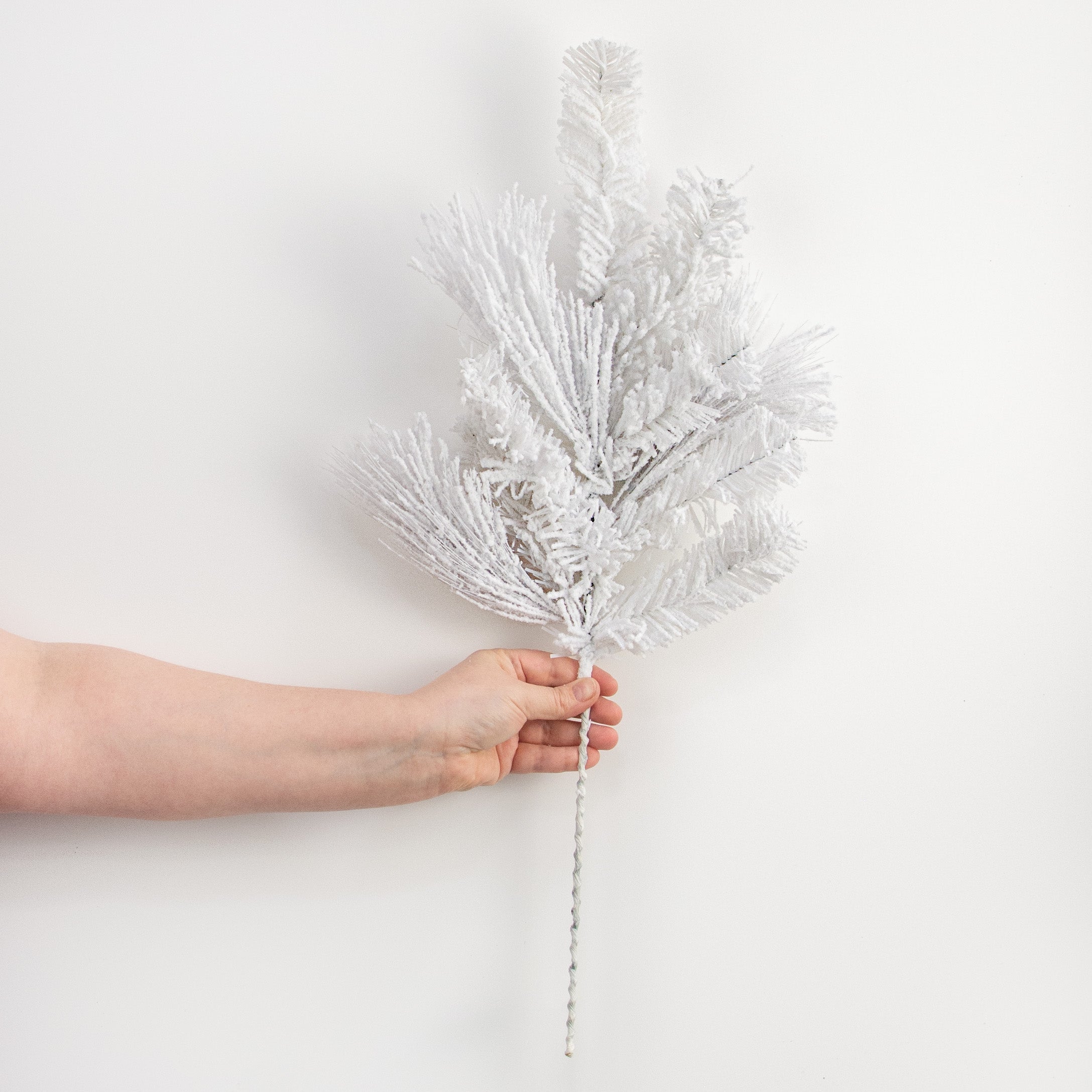 24" Flocked White Pine Pick detail photo 3