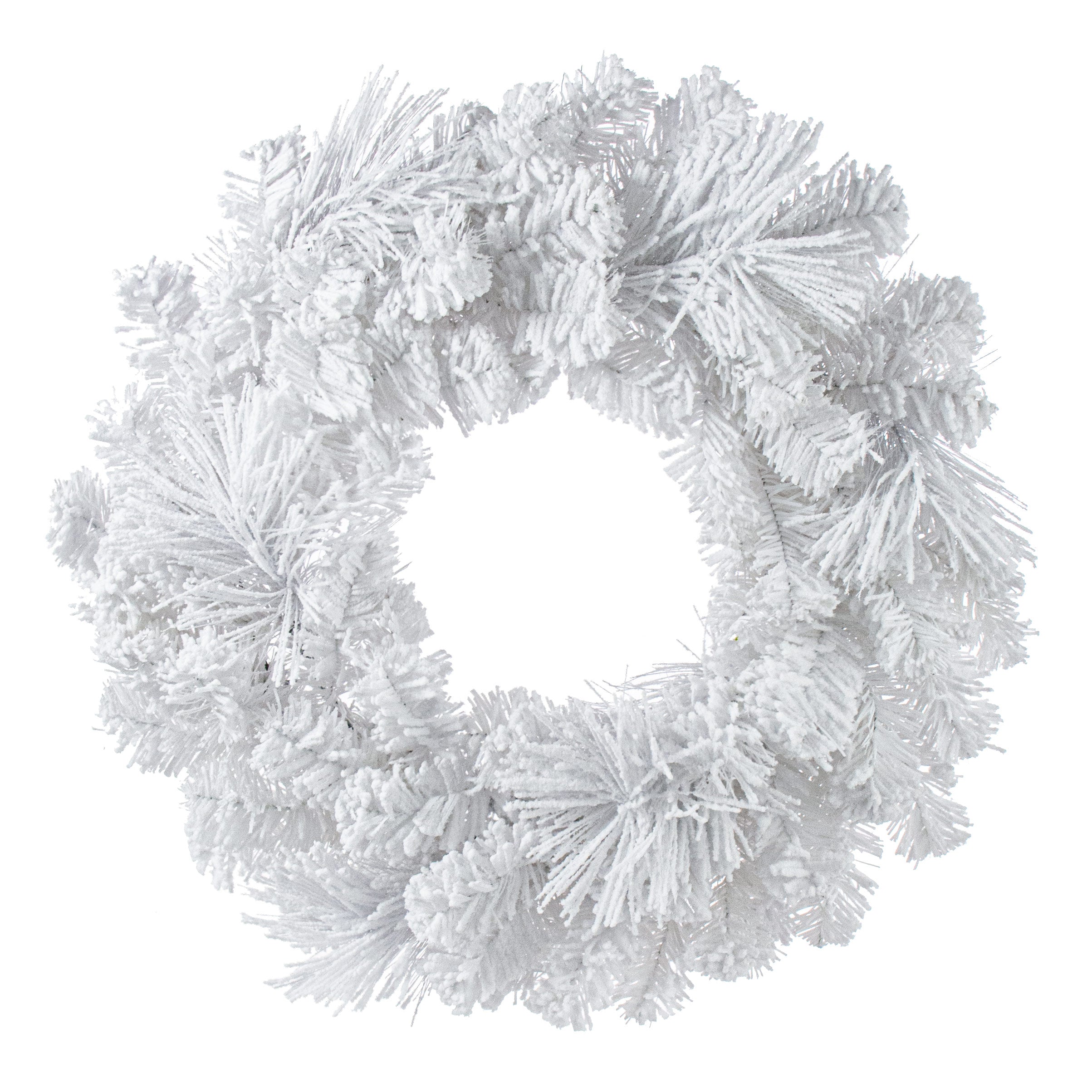 22"-24" Flocked White Pine Wreath Item Number: 85875WR24