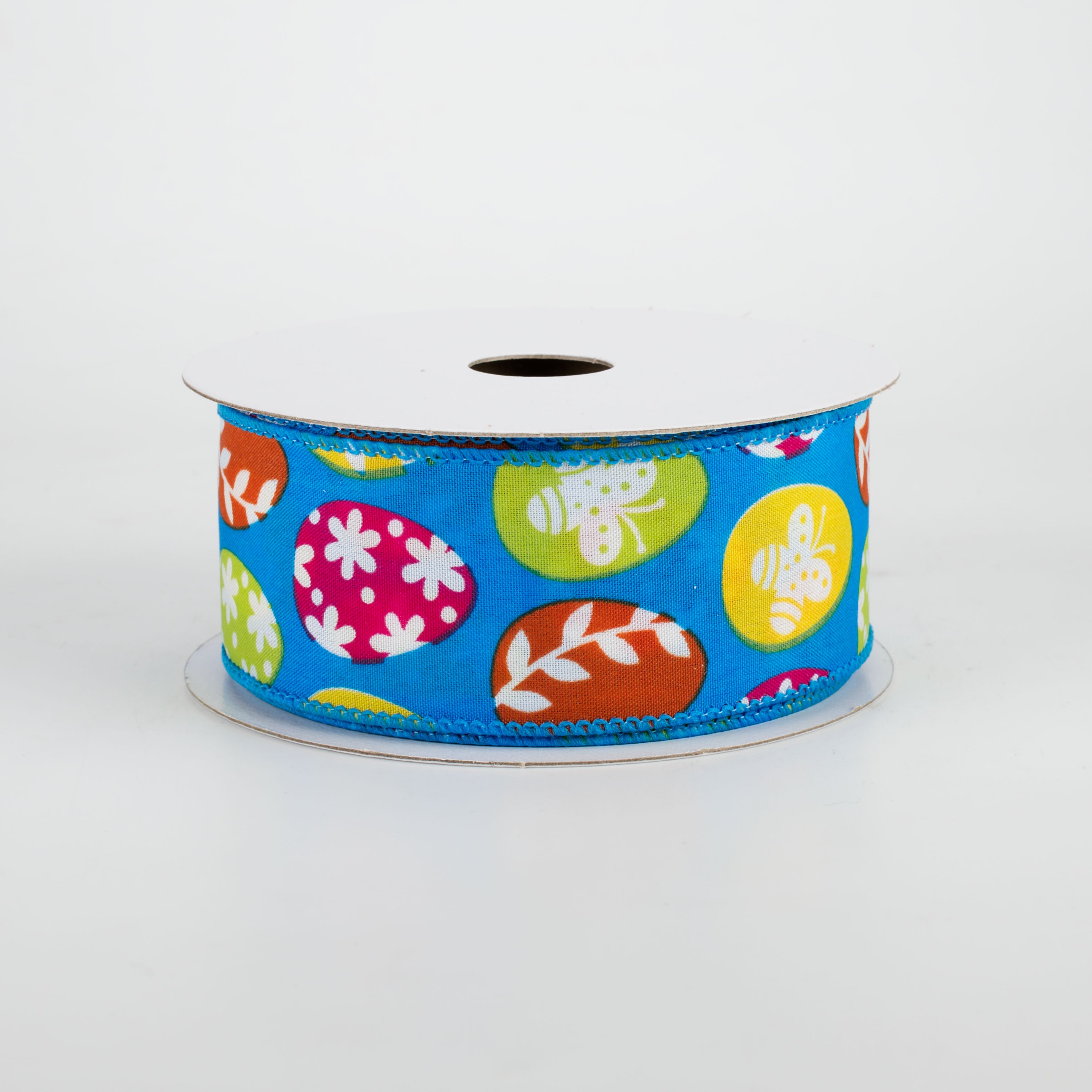 1.5" Flower Easter Eggs Ribbon: Turquoise (10 Yards)