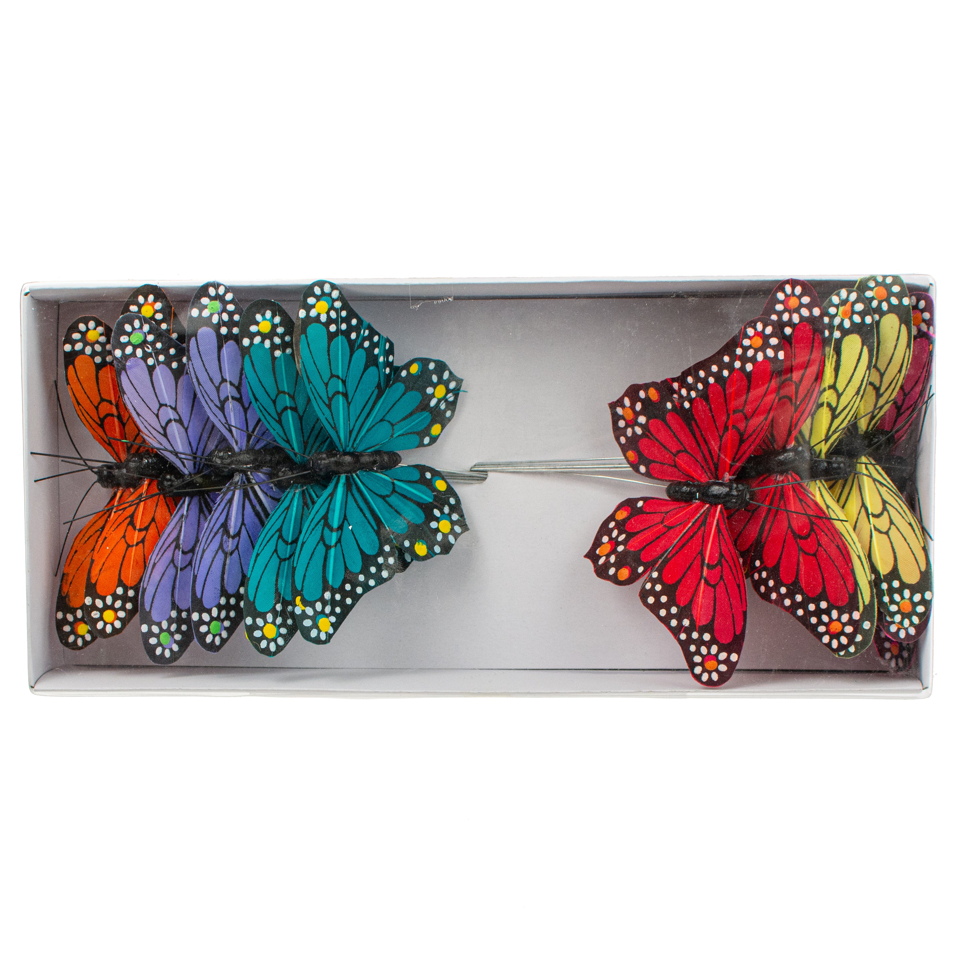 4" Flower Pattern Butterfly Wired Ornaments (Set of 12) Item Number: MB9510