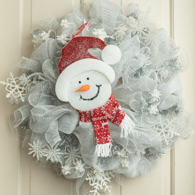 15" Foam & Fabric Snowman Head Ornament Lifestyle Photo