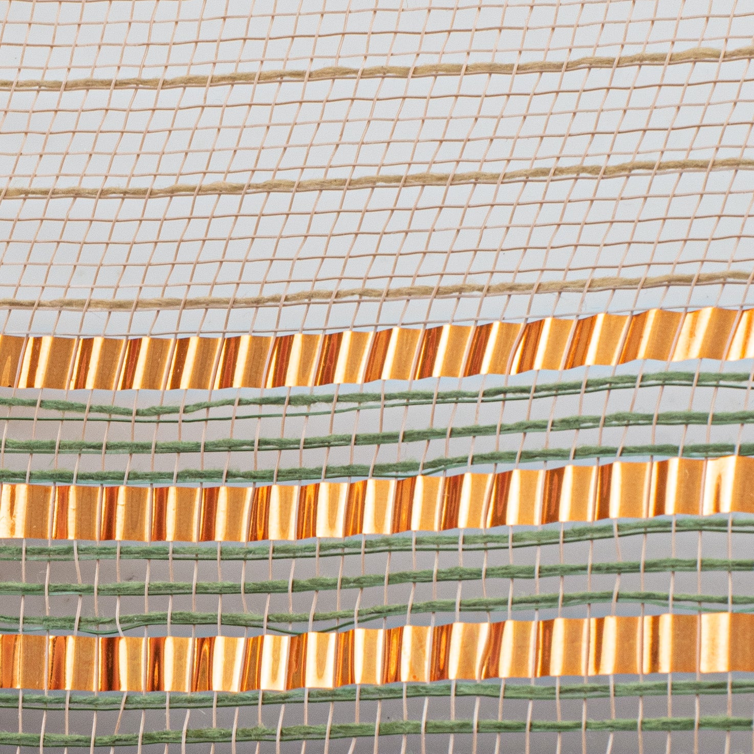 10" Foil & Faux Jute Border Mesh: Natural, Orange, Moss detail photo 3
