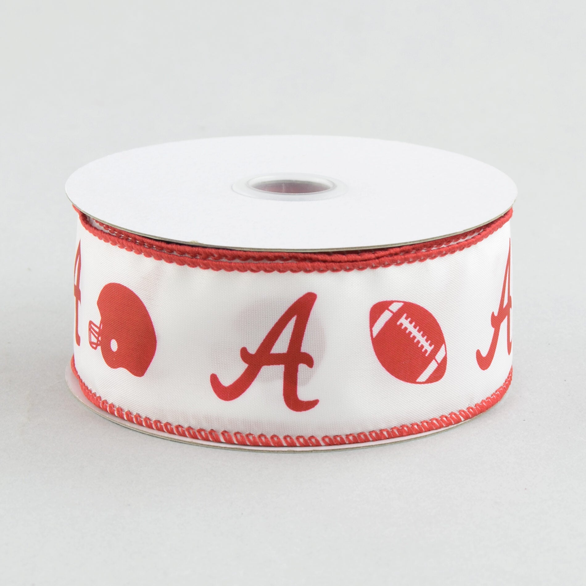 1.5" Football Helmet Crimson A Ribbon (10 Yards)