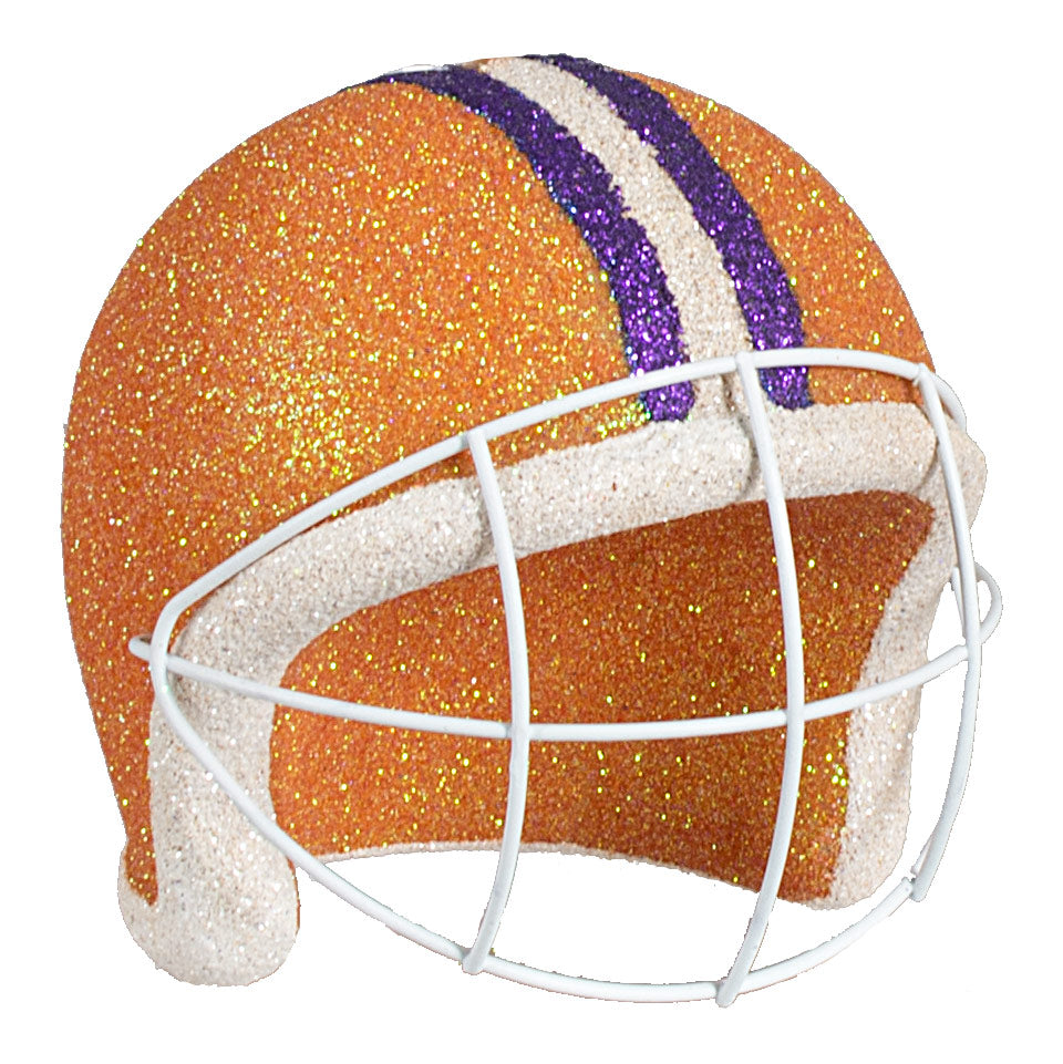Football Helmet Ornament: Orange, Purple & White (4") Item Number: MS1181F8