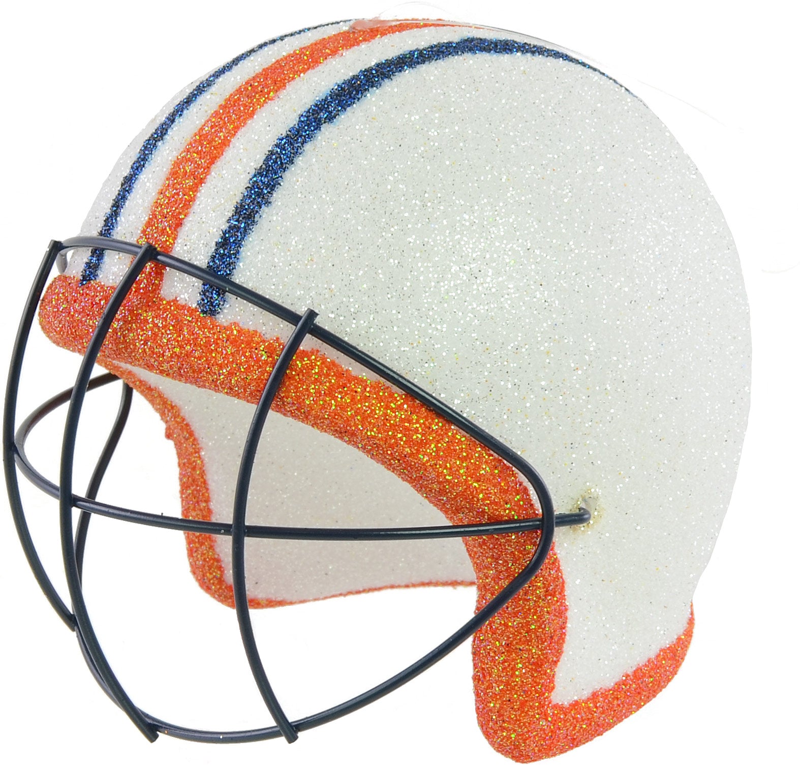 Football Helmet Ornament: White, Burnt Orange, Navy (4") Lifestyle Photo