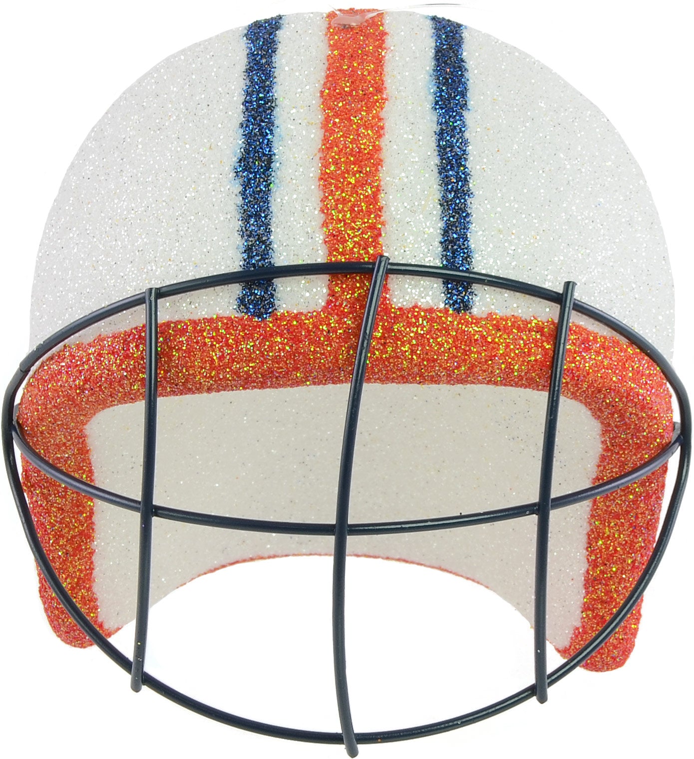 Football Helmet Ornament: White, Burnt Orange, Navy (4") Item Number: MS1182E5