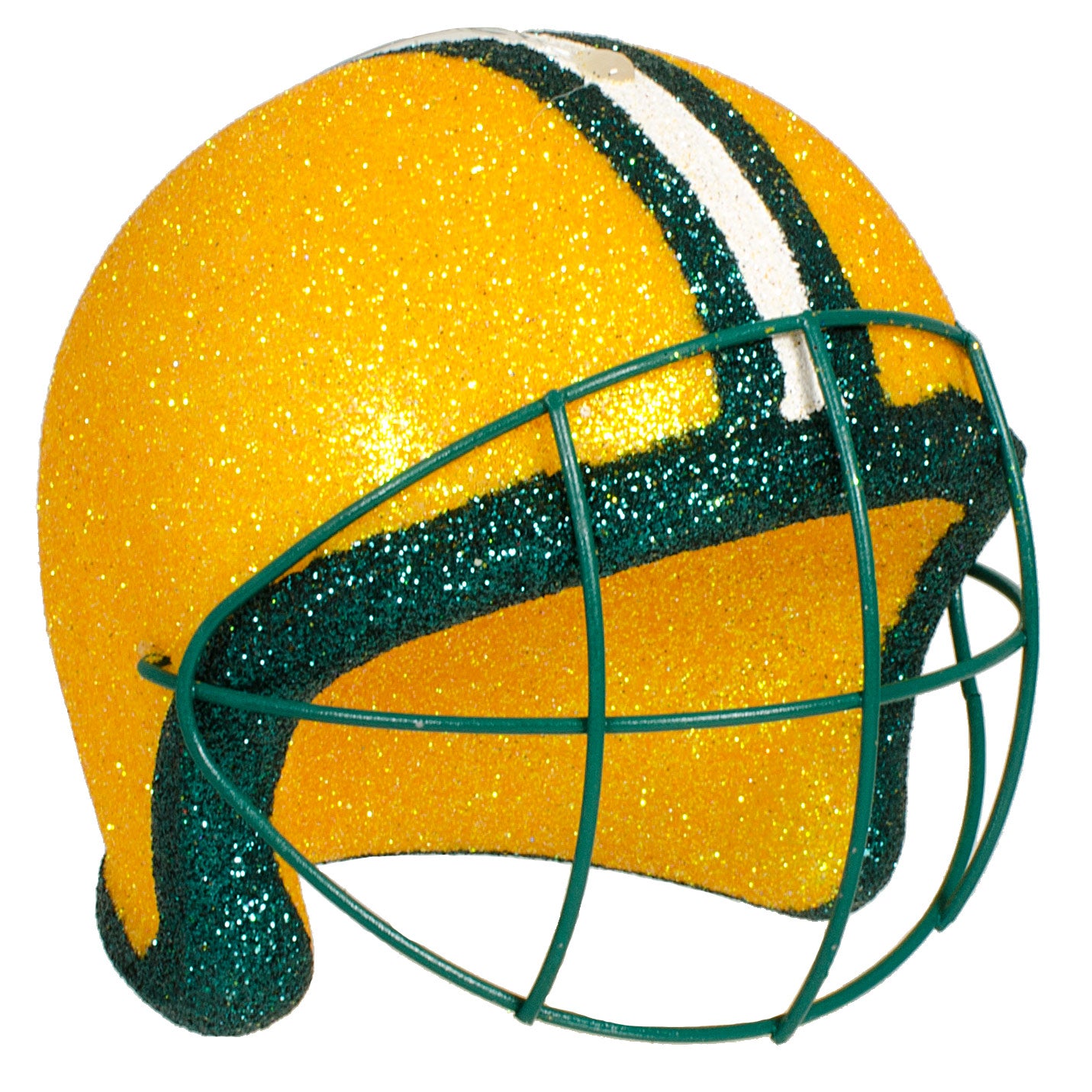 Football Helmet Ornament: Yellow, Green & White (4") Item Number: MS1181R7