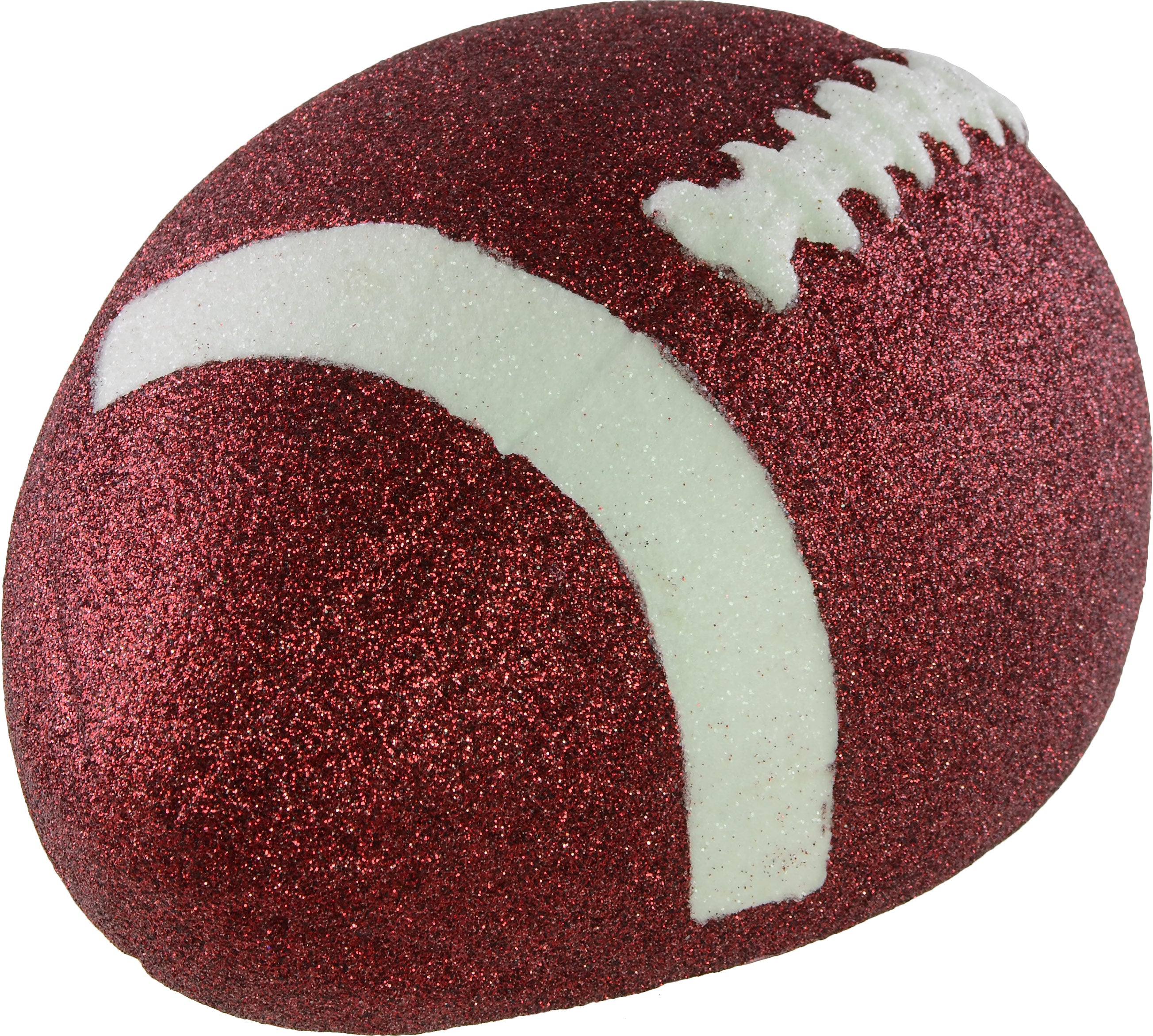 11" Football Accent: Metallic Glitter Maroon & White Lifestyle Photo