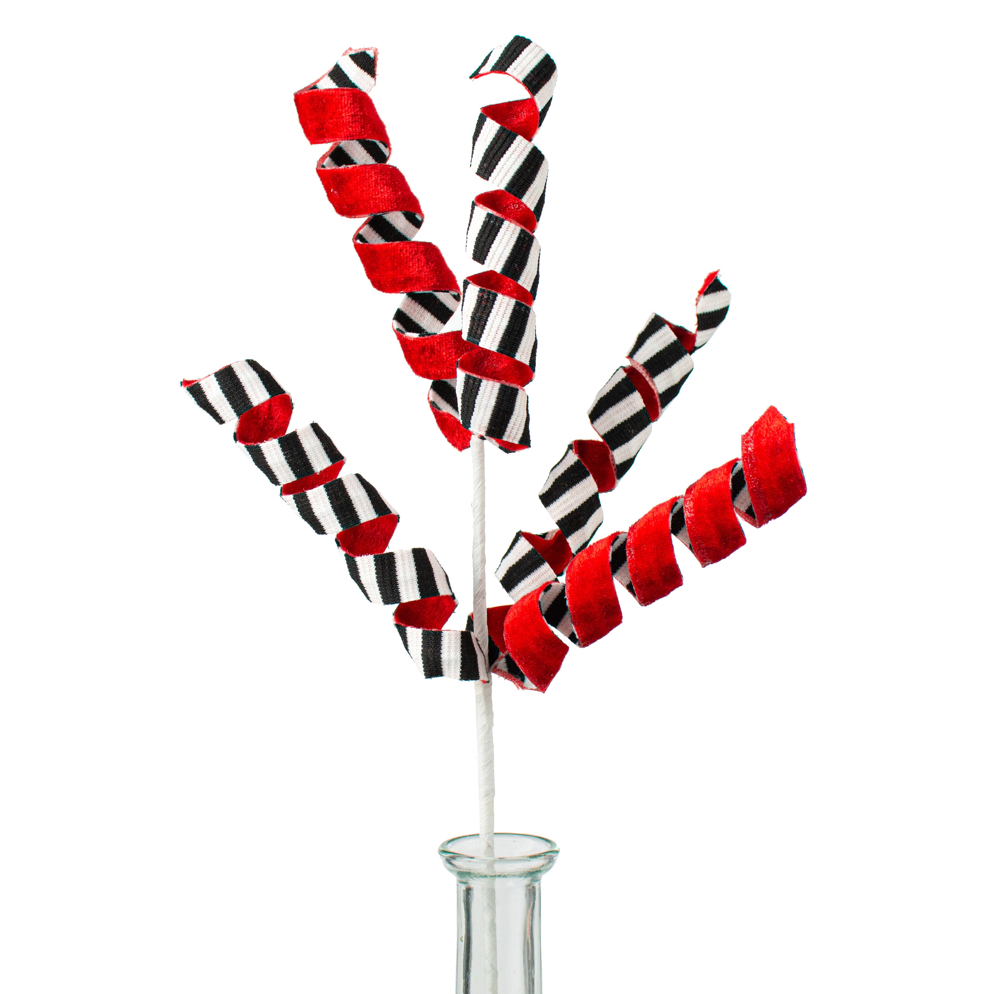 16" Double Sided Frizzy Curly Pick: Zebra & Red Item Number: 63189RDBKWT