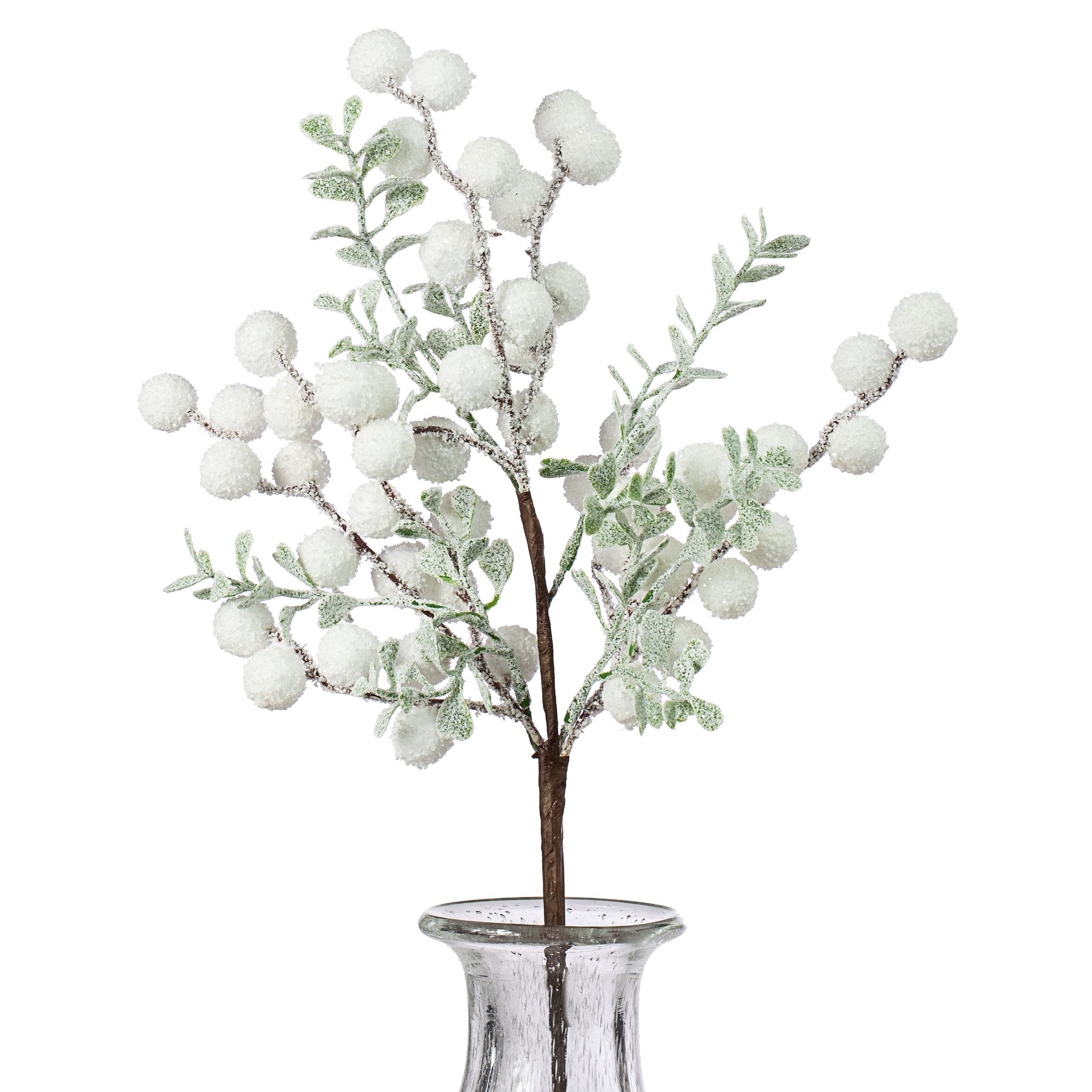 18" Frosted Boxwood Snowball Spray Item Number: 238252