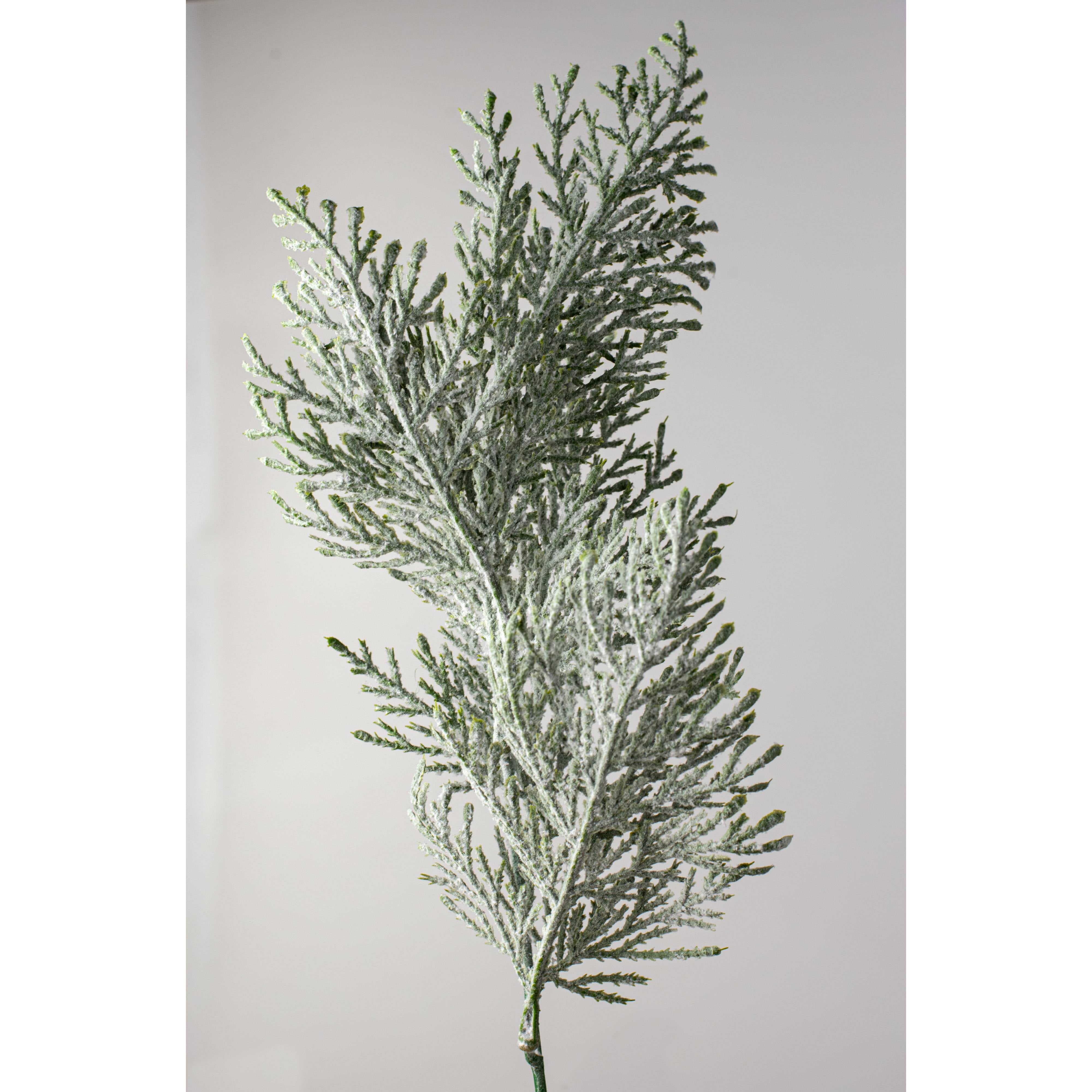 18" Frosted Cypress Leaves Bush detail photo 4