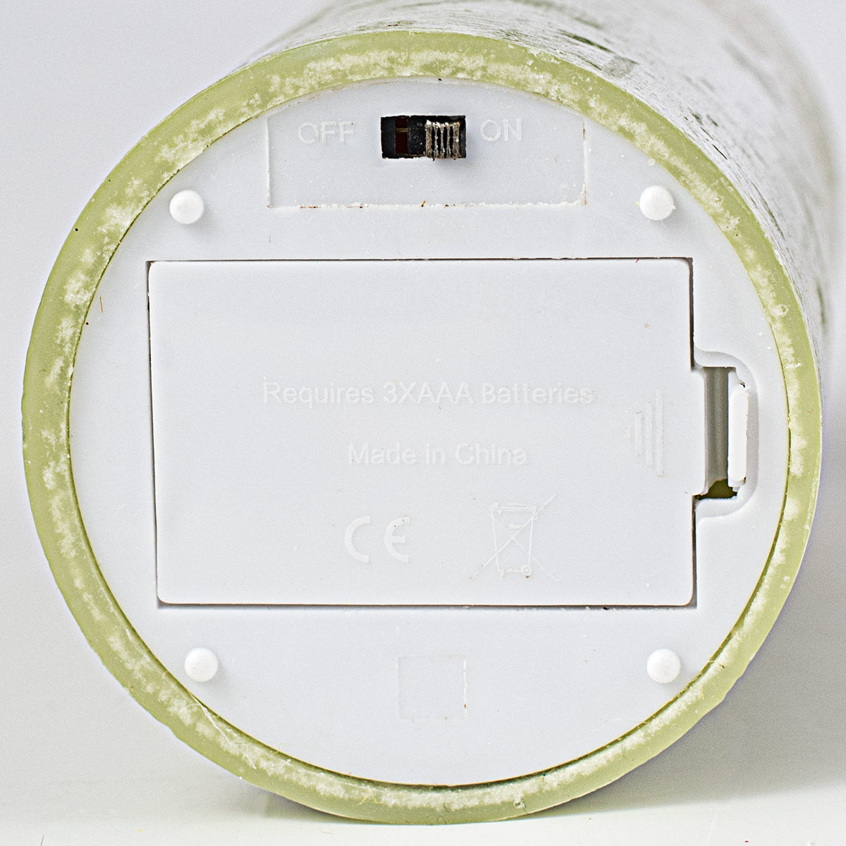 6" Frosted Flameless Candle: Moss Green detail photo 3