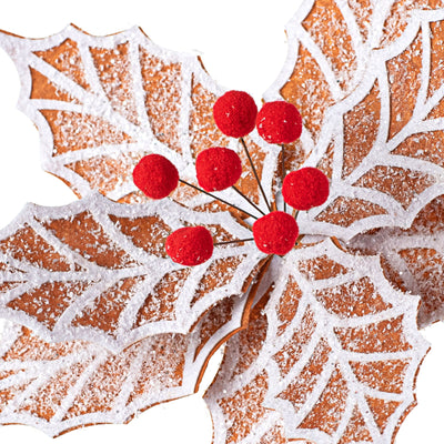 22" Frosted Gingerbread Poinsettia Stem Lifestyle Photo