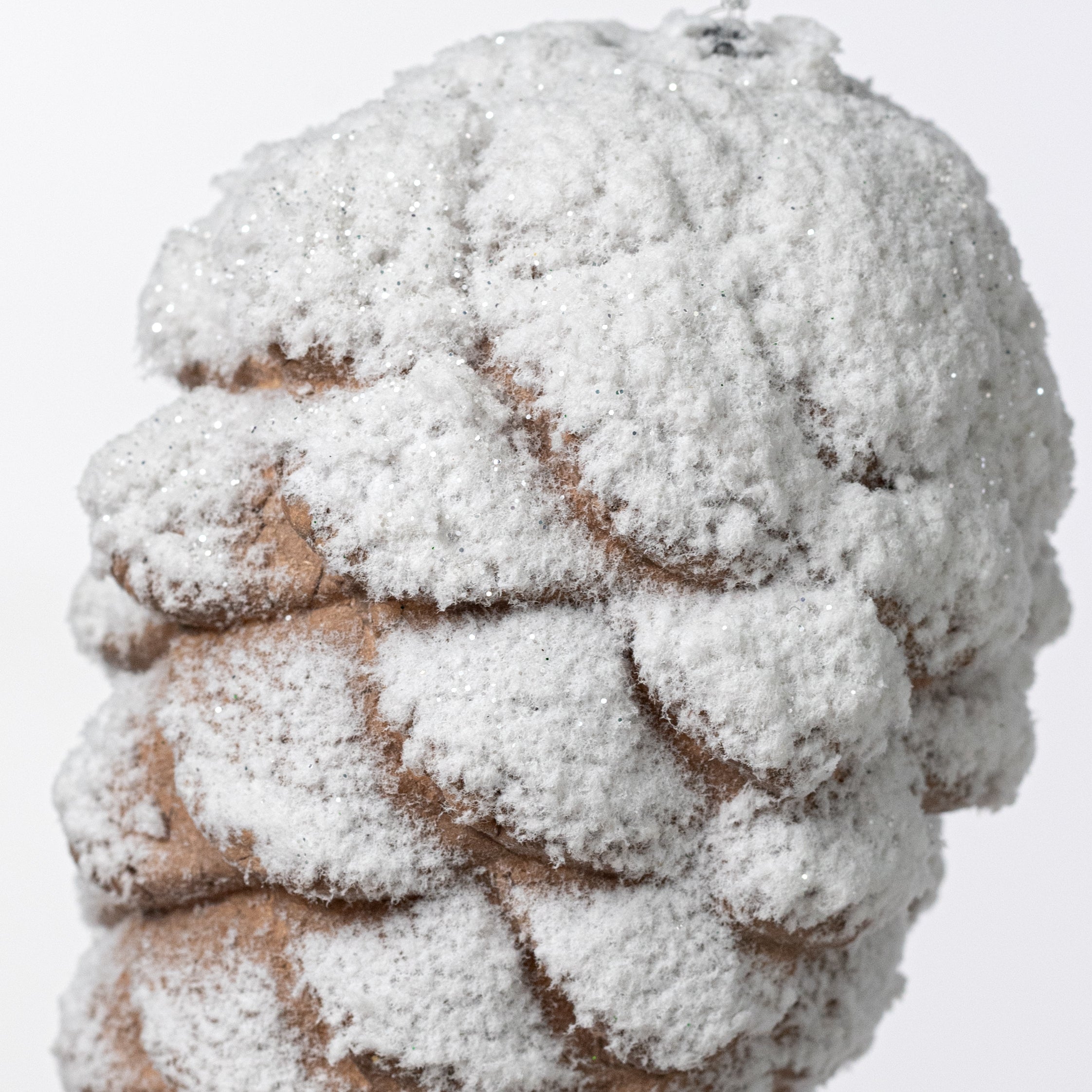 7" Frosted Pinecone Ornament detail photo 3