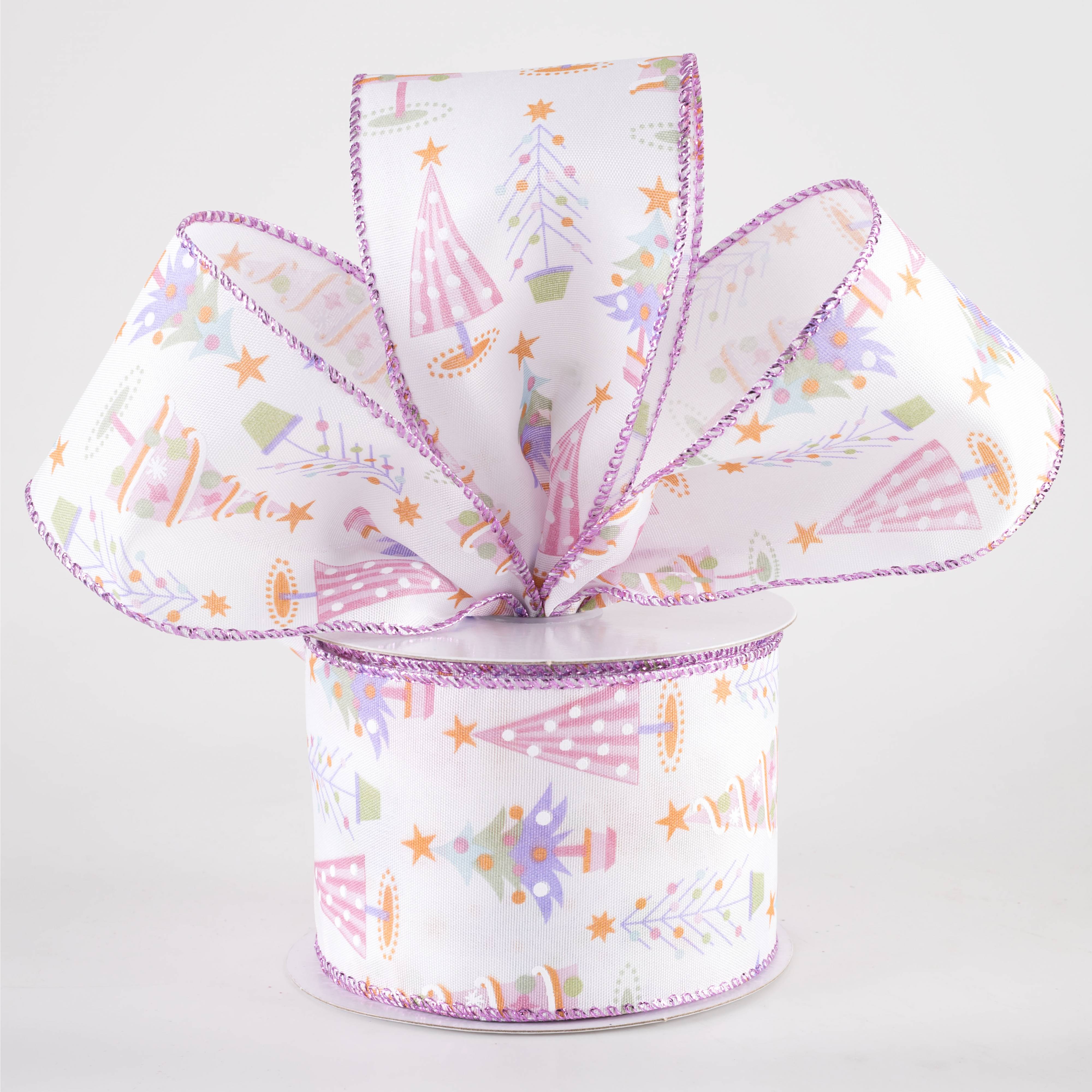2.5" Fun Christmas Trees Ribbon: Pastel Christmas (10 Yards) Lifestyle Photo