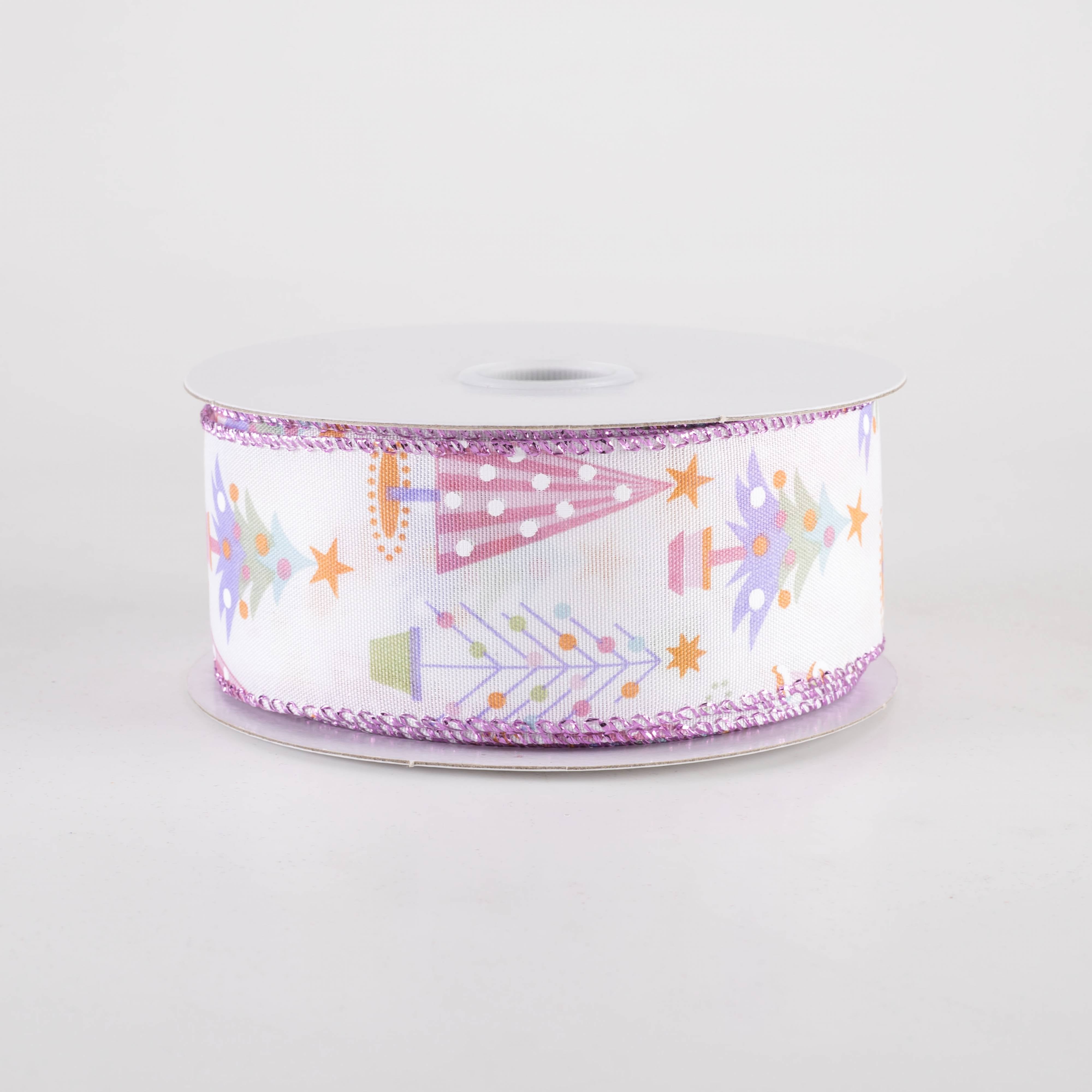 1.5" Fun Christmas Trees Ribbon: Pastel Christmas (10 Yards) Item Number: 71407-09-30