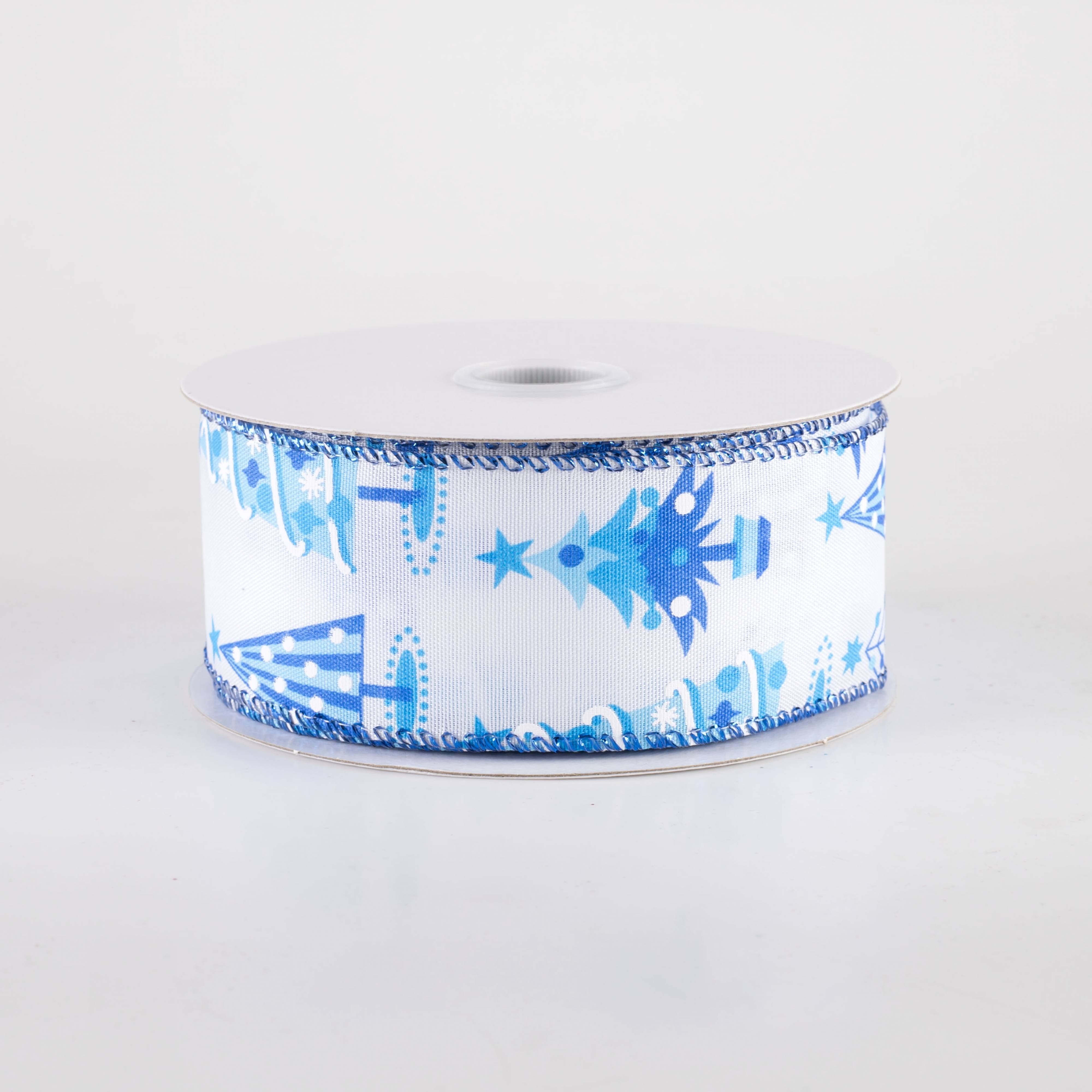 1.5" Fun Christmas Trees Ribbon: Shades of Blue (10 Yards) Item Number: 71407-09-04