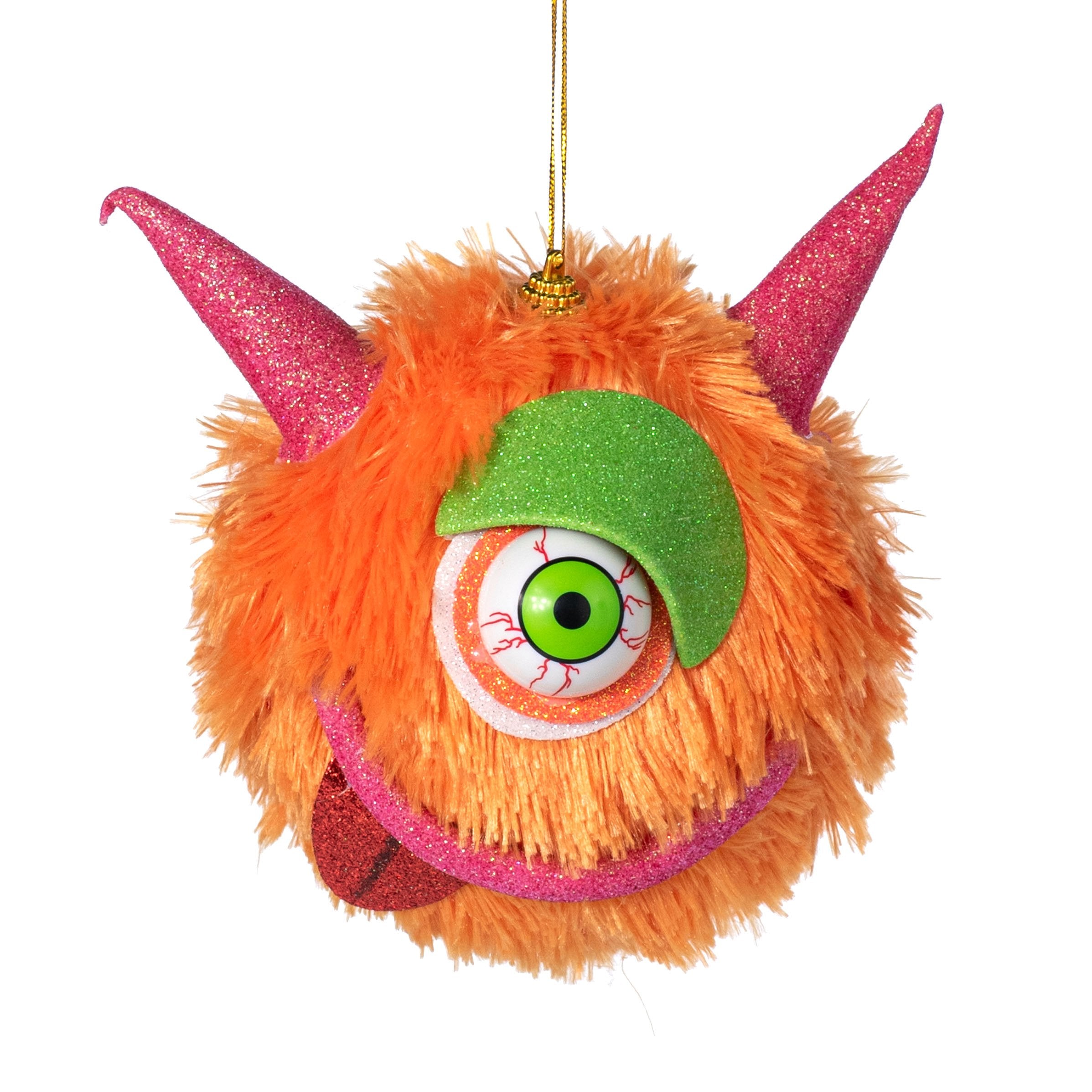 7" Furry Eyeball Monster Ornament: Orange Item Number: 57306OR