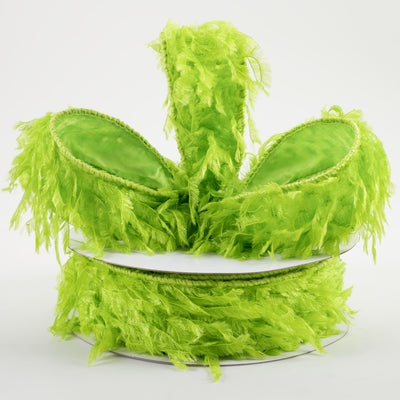 1.5" Furry Fabric Ribbon: Lime Green (10 Yards) Lifestyle Photo