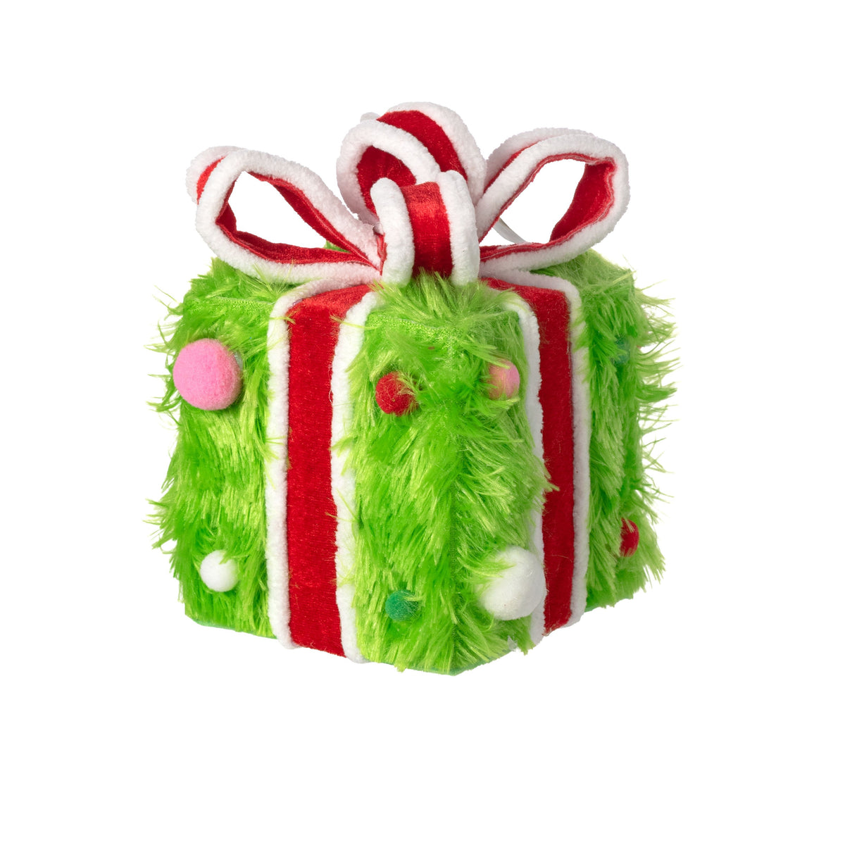 6" Furry Monster Gift Box Decor: Lime Green Item Number: 86712GN