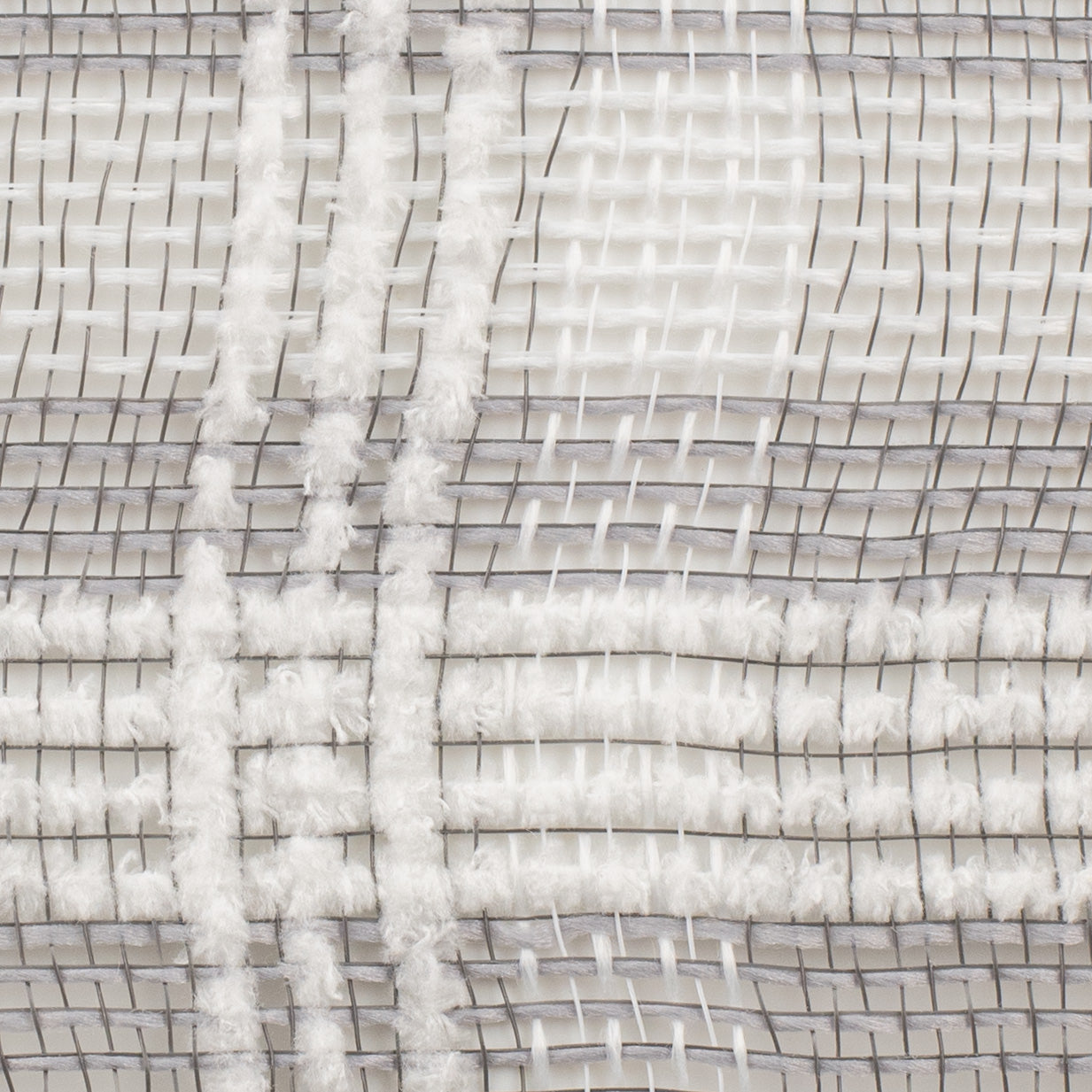 10" Fuzz Plaid Mesh: Grey & White detail photo 3