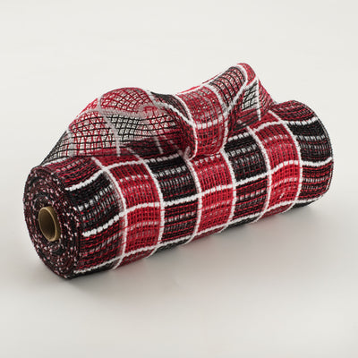 10" Fuzz Snow Check Mesh: Black & Red Item Number: XB105810-13