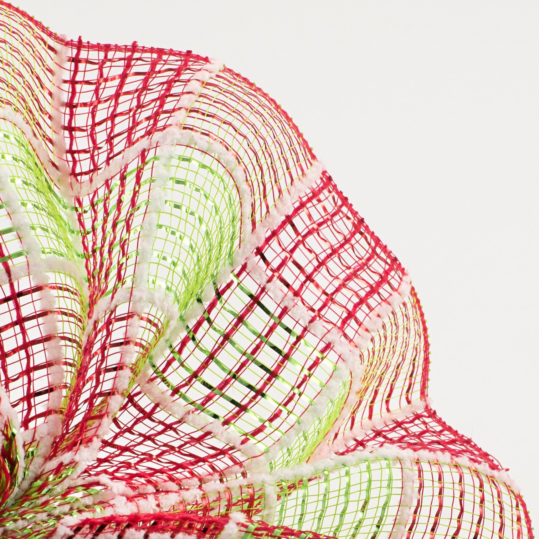 10" Fuzz Snow Check Mesh: Red & Lime Lifestyle Photo