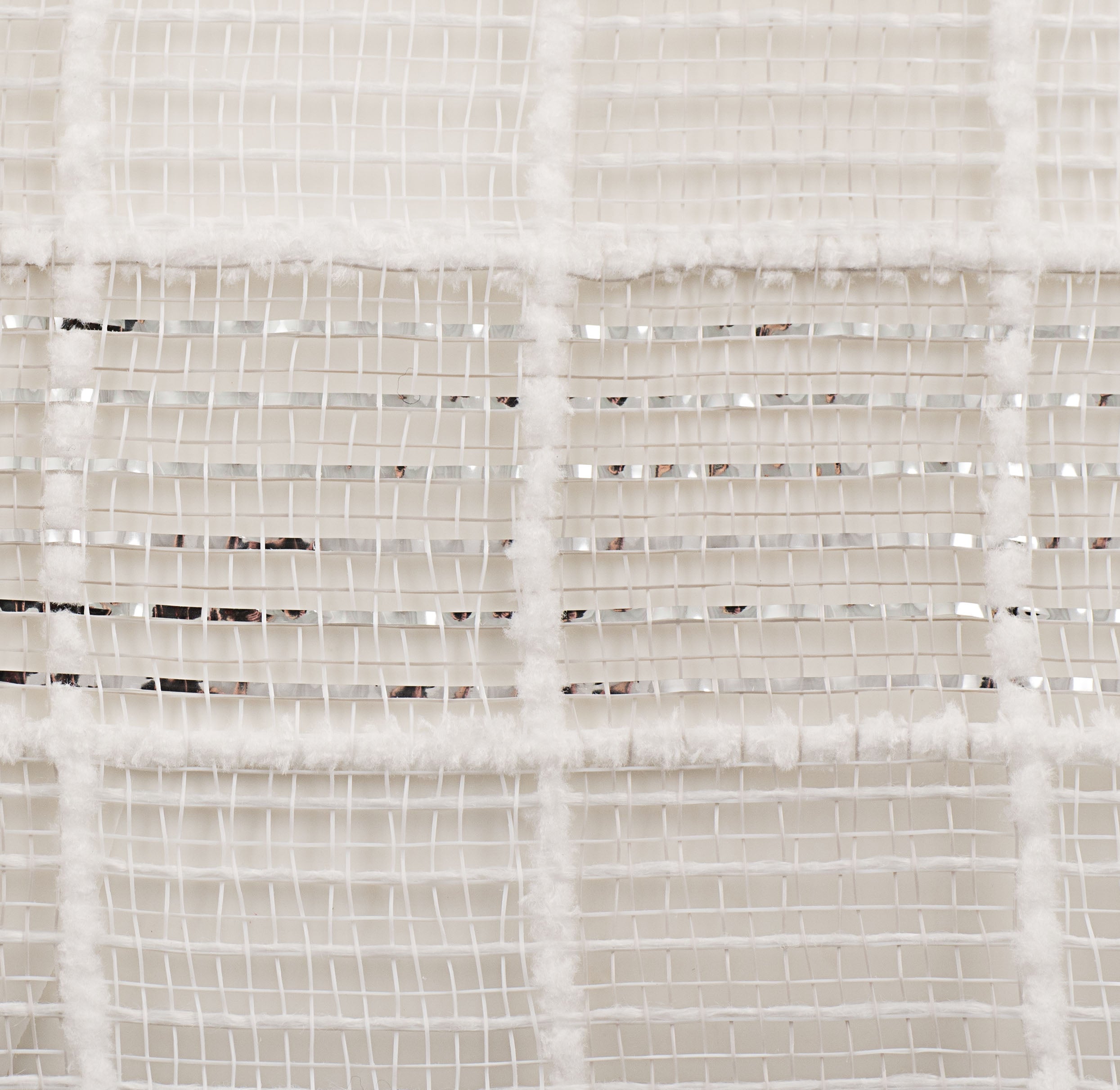 10" Fuzz Snow Check Mesh: Silver, White detail photo 3