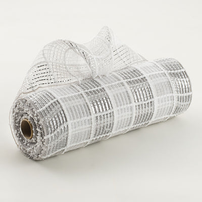 10" Fuzz Snow Check Mesh: Silver, White Item Number: XB105710-16