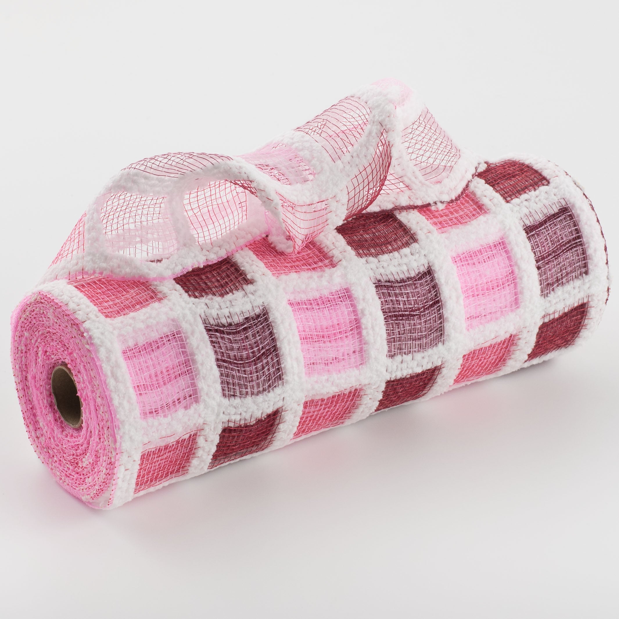 10" Fuzzy Check Mesh: Red, Pink & White Item Number: XB107110-03