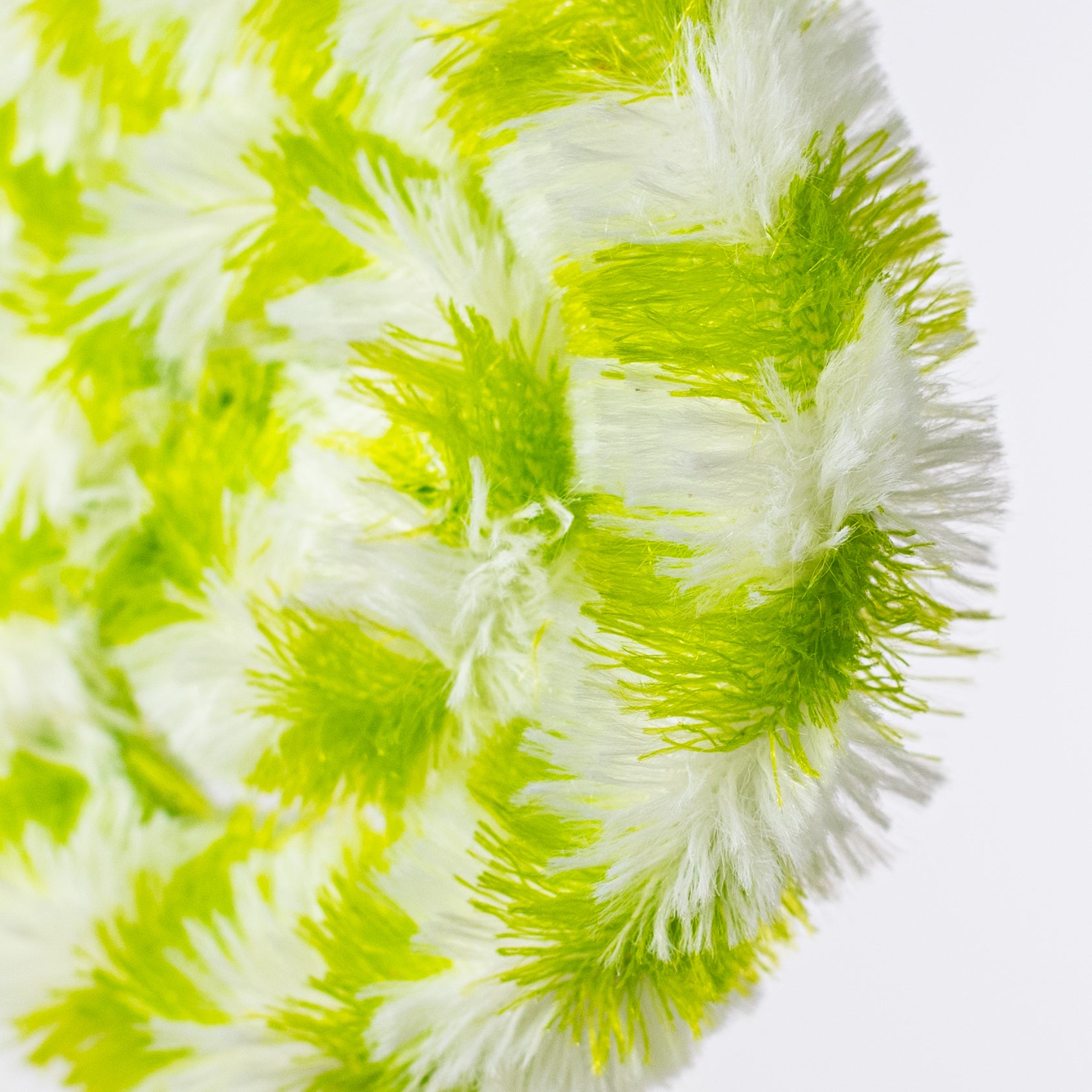 28" Fuzzy Fabric Curly Spray: Lime & White Stripe Lifestyle Photo