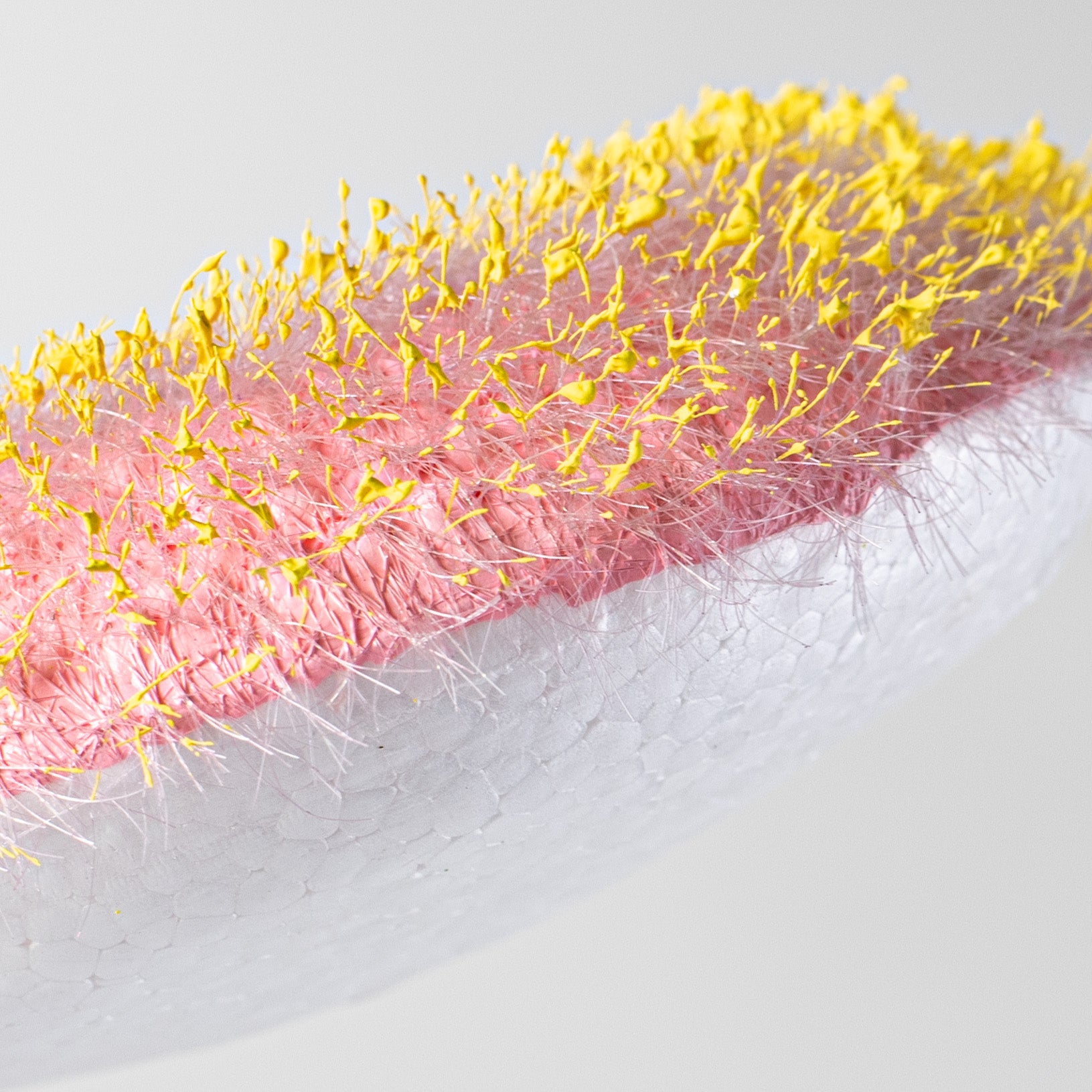 6.25" Fuzzy Flower Head: Light Pink & Yellow detail photo 5