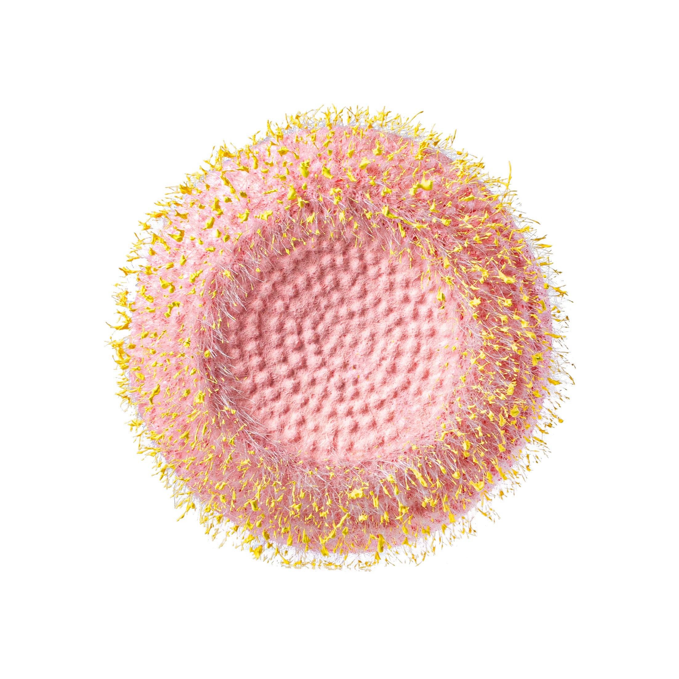 6.25" Fuzzy Flower Head: Light Pink & Yellow Item Number: FJ517933