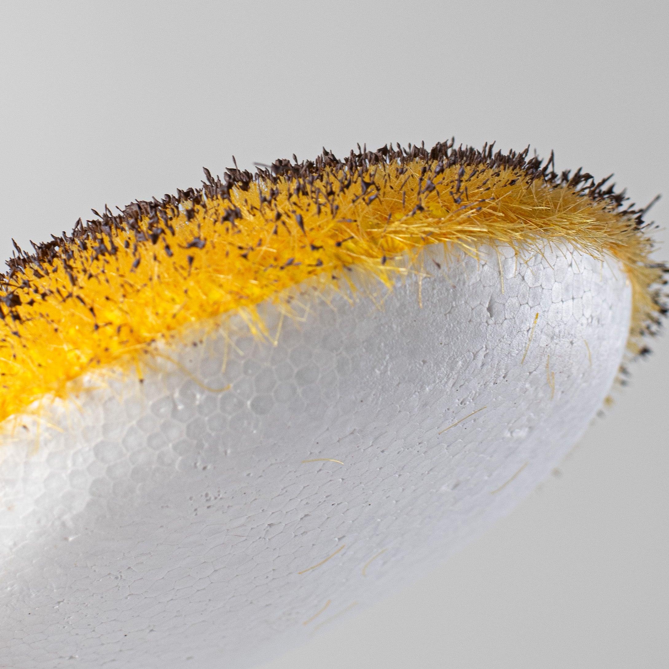 6.25" Fuzzy Flower Head: Yellow & Brown detail photo 3