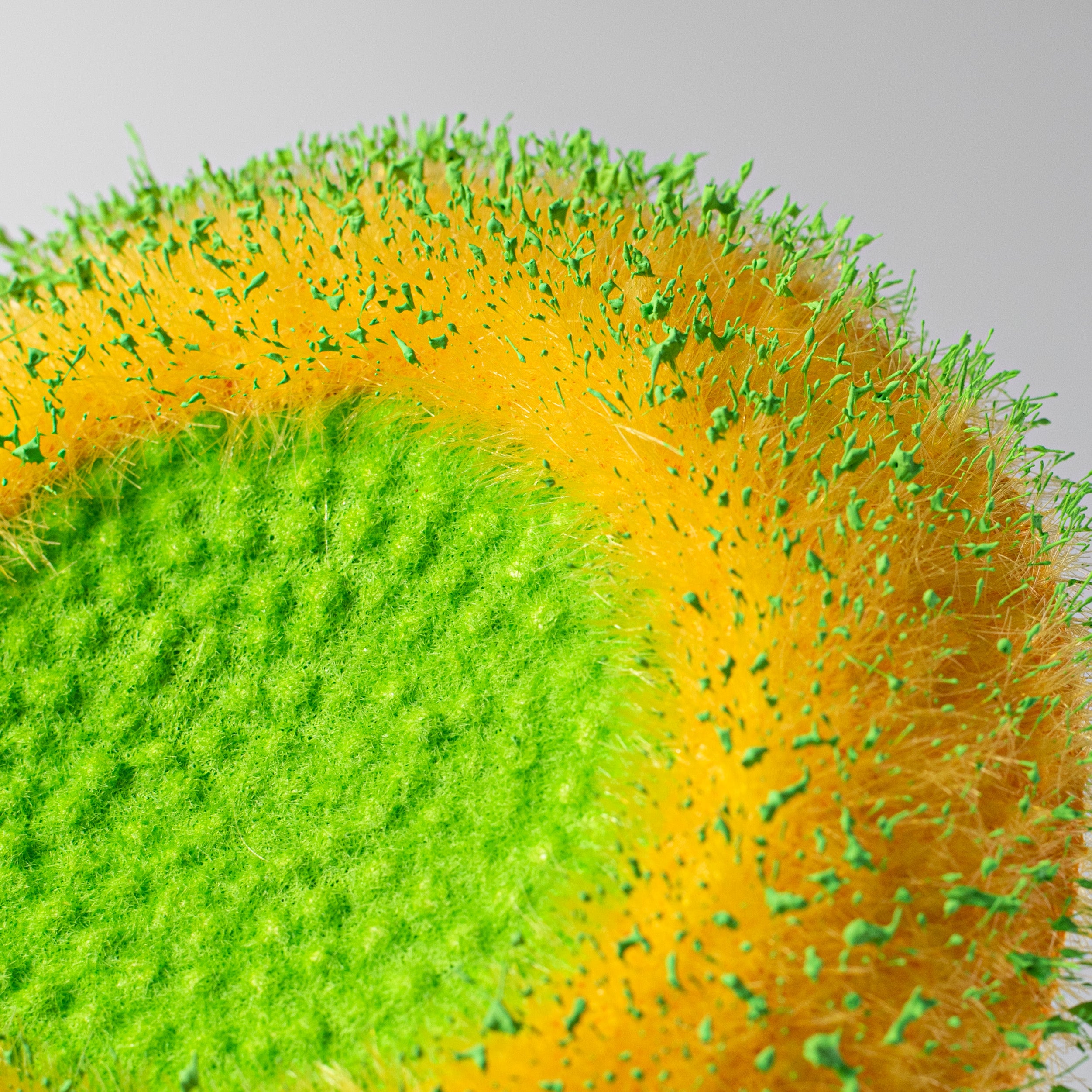 6.25" Fuzzy Flower Head: Yellow & Green detail photo 3