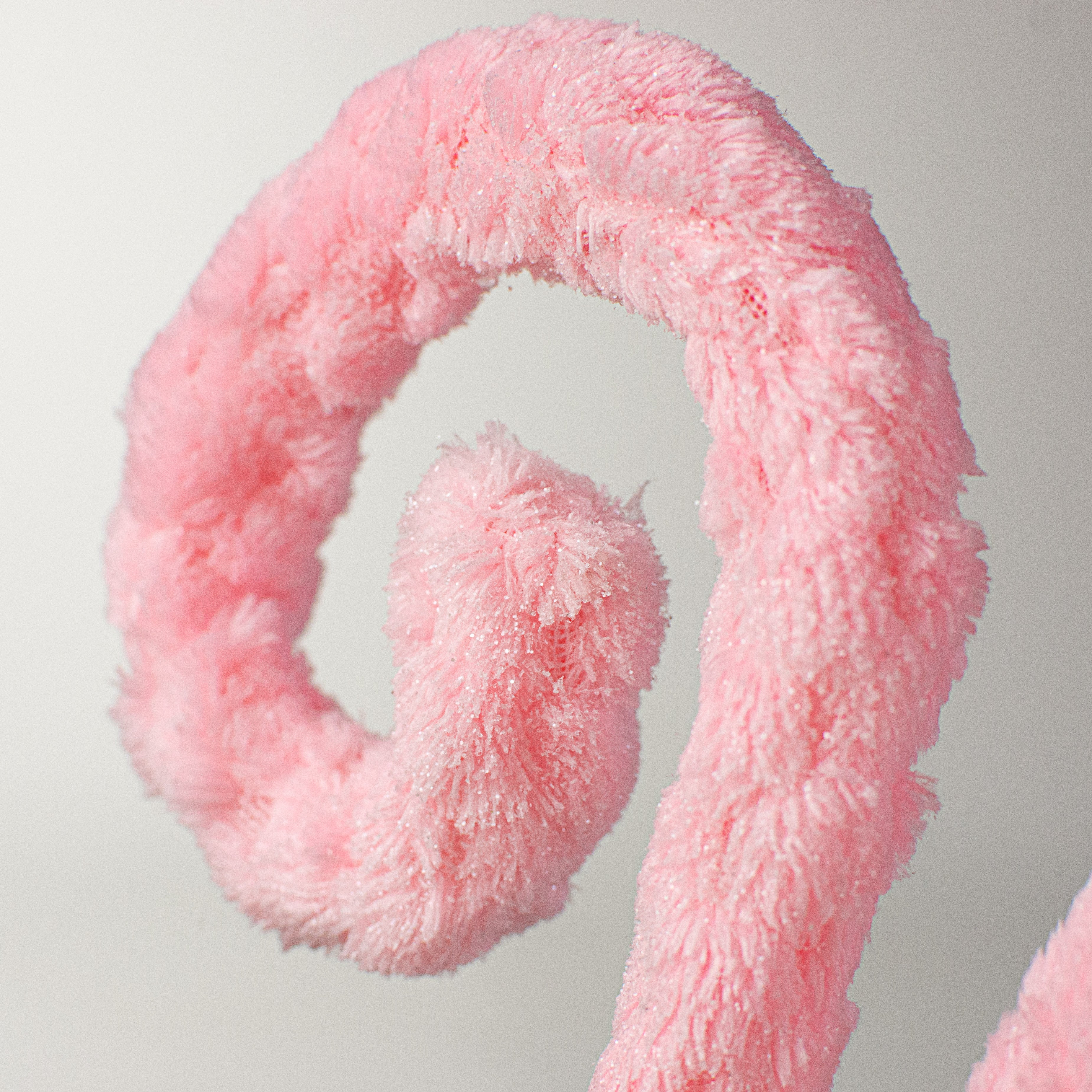 28" Fuzzy Spiral Curly Spray: Pink Lifestyle Photo