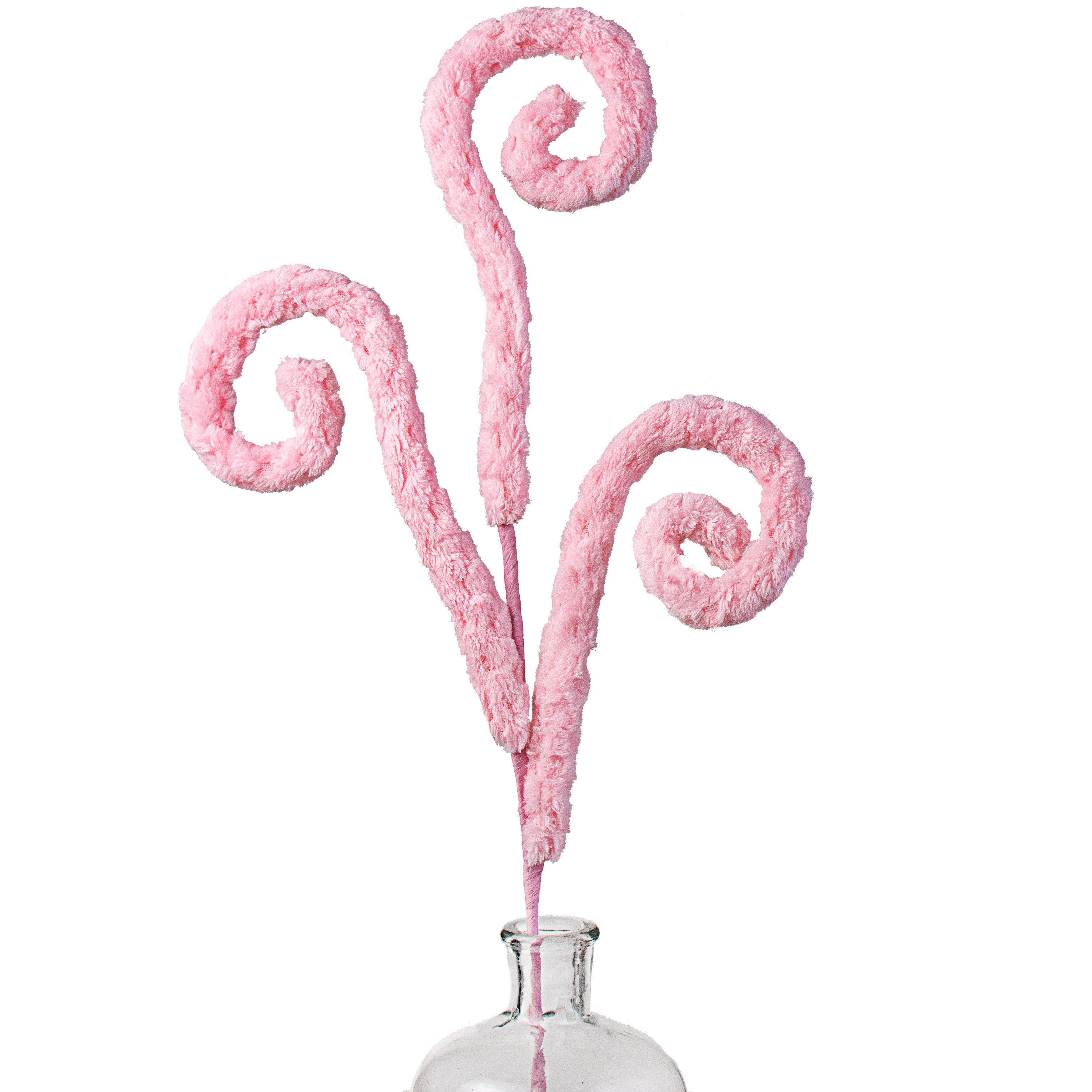 28" Fuzzy Spiral Curly Spray: Pink Item Number: 85405PK