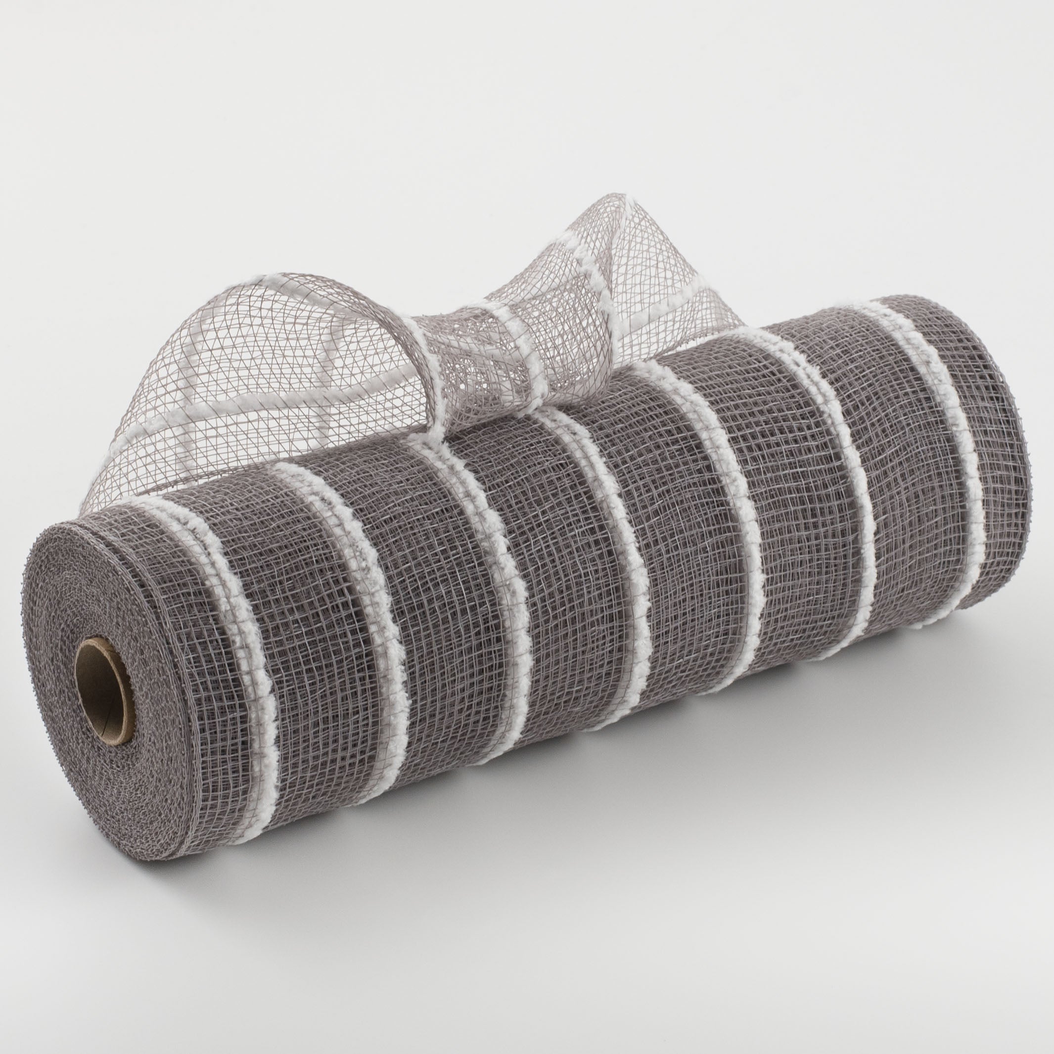 10" Fuzzy Stripe Mesh: Pewter Item Number: XB107610-51