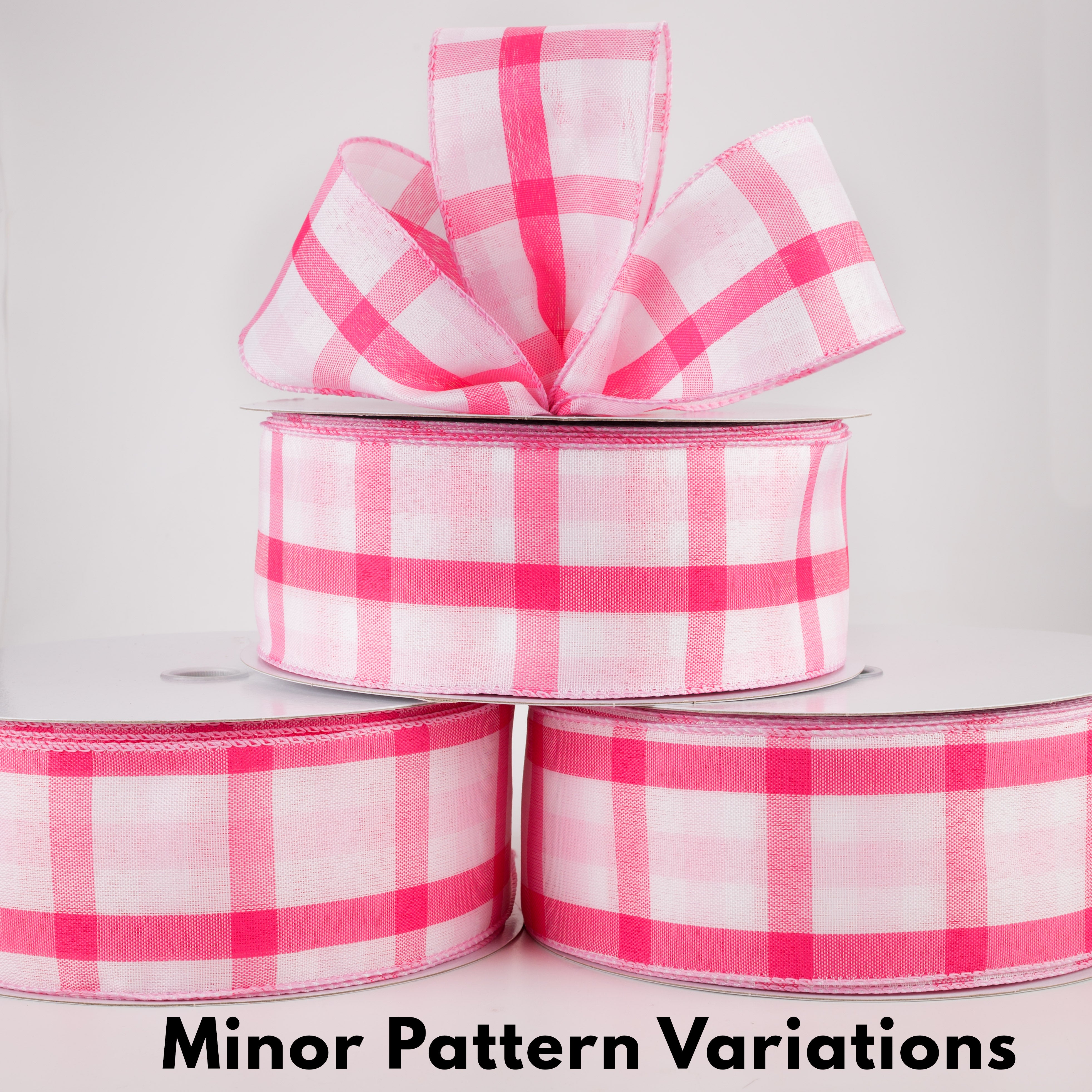 2.5" Garden Check Ribbon: Fuchsia, Pink, White (50 Yards) Lifestyle Photo