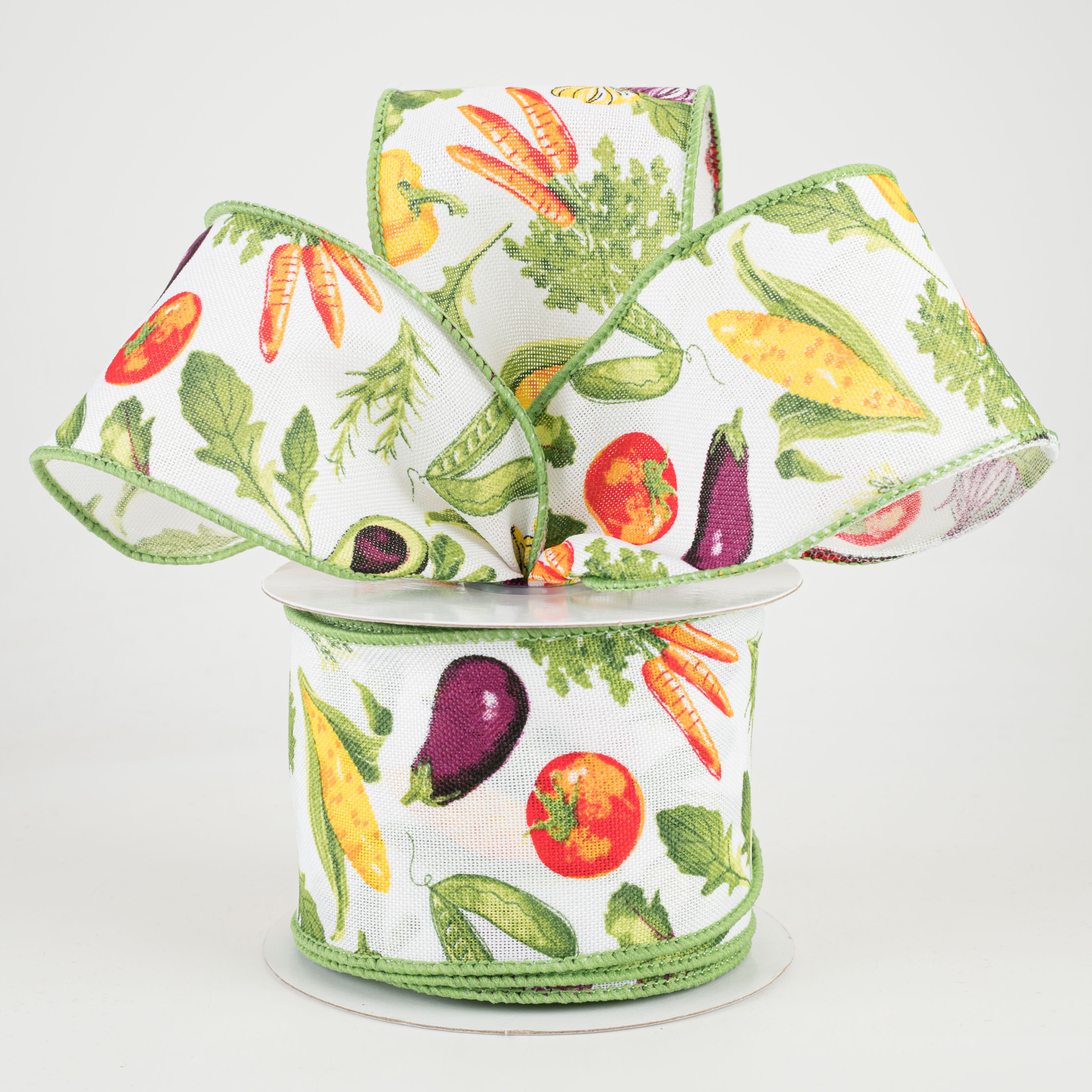 2.5" Garden Vegetables Ribbon (10 Yards) Lifestyle Photo