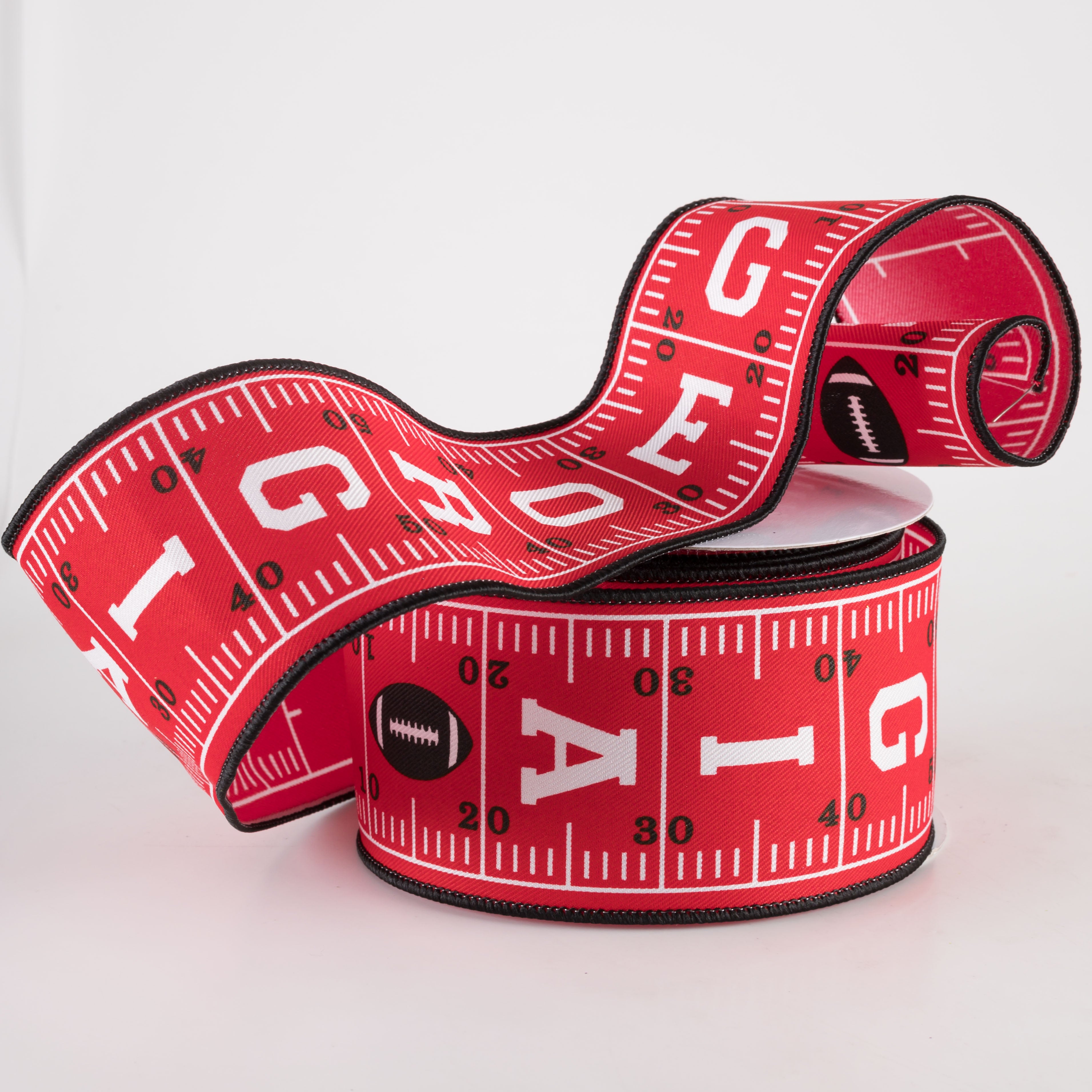 2.5" Georgia Football Field Ribbon: Red & Black (10 Yards) Lifestyle Photo