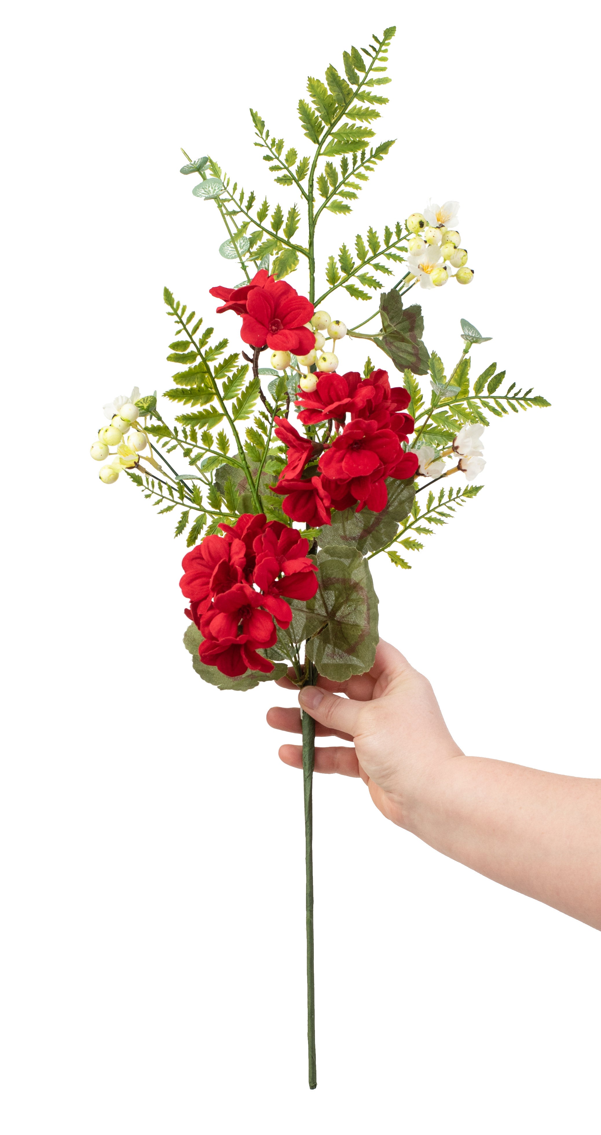 28" Geranium Berry Fern Spray detail photo 3