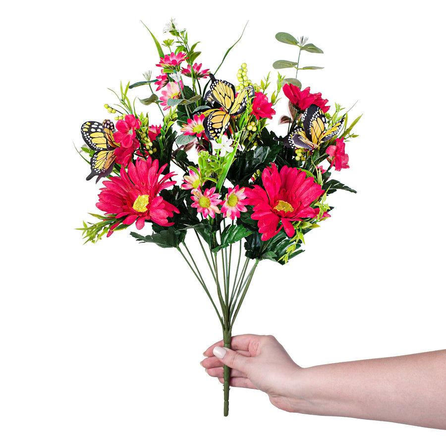 19" Gerber Daisy Butterfly Bush: Hot Pink detail photo 3